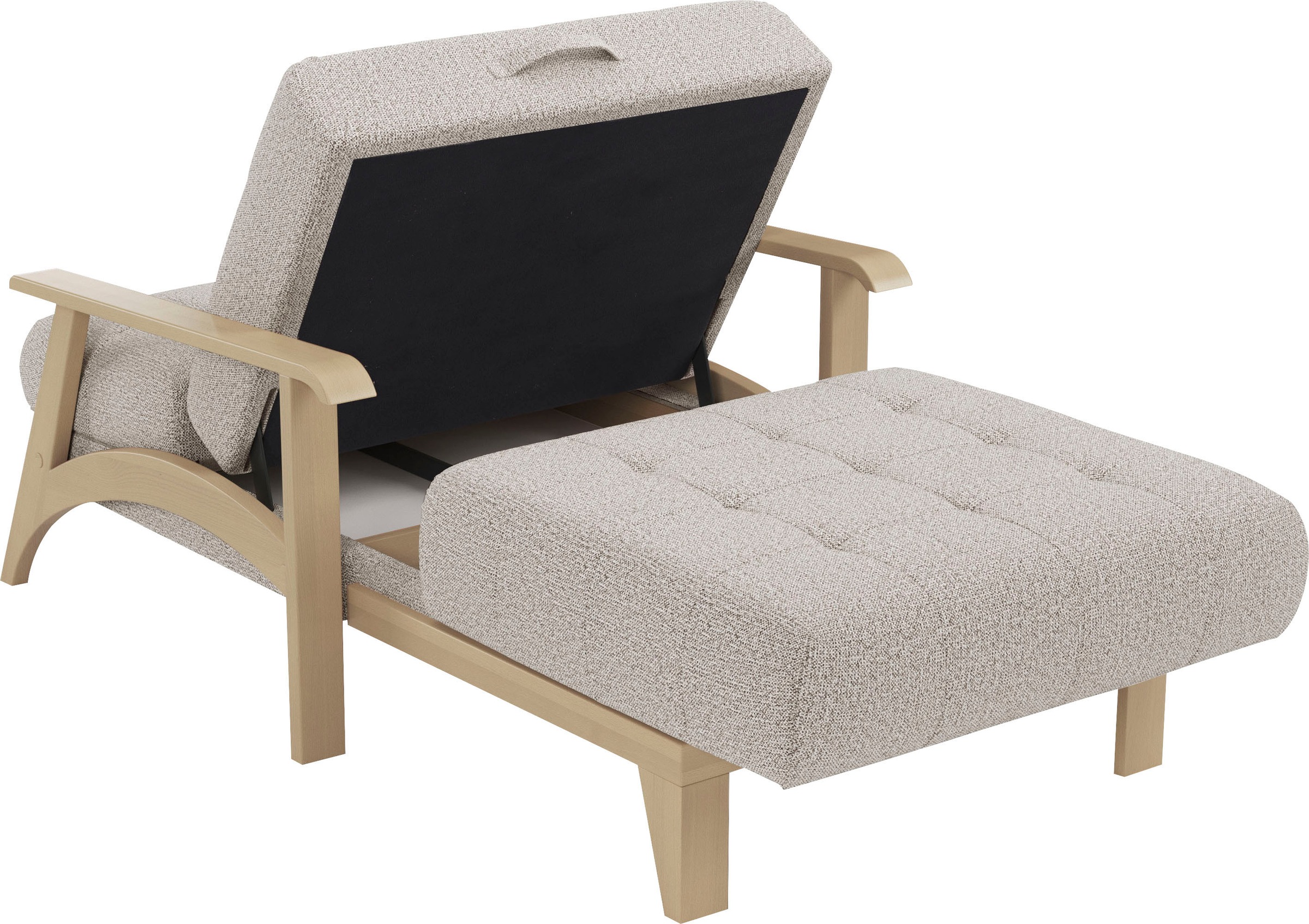 sit&more Recamiere »Billund«, Armlehnen aus Buchenholz in natur, verschiedene Bezüge und Farben