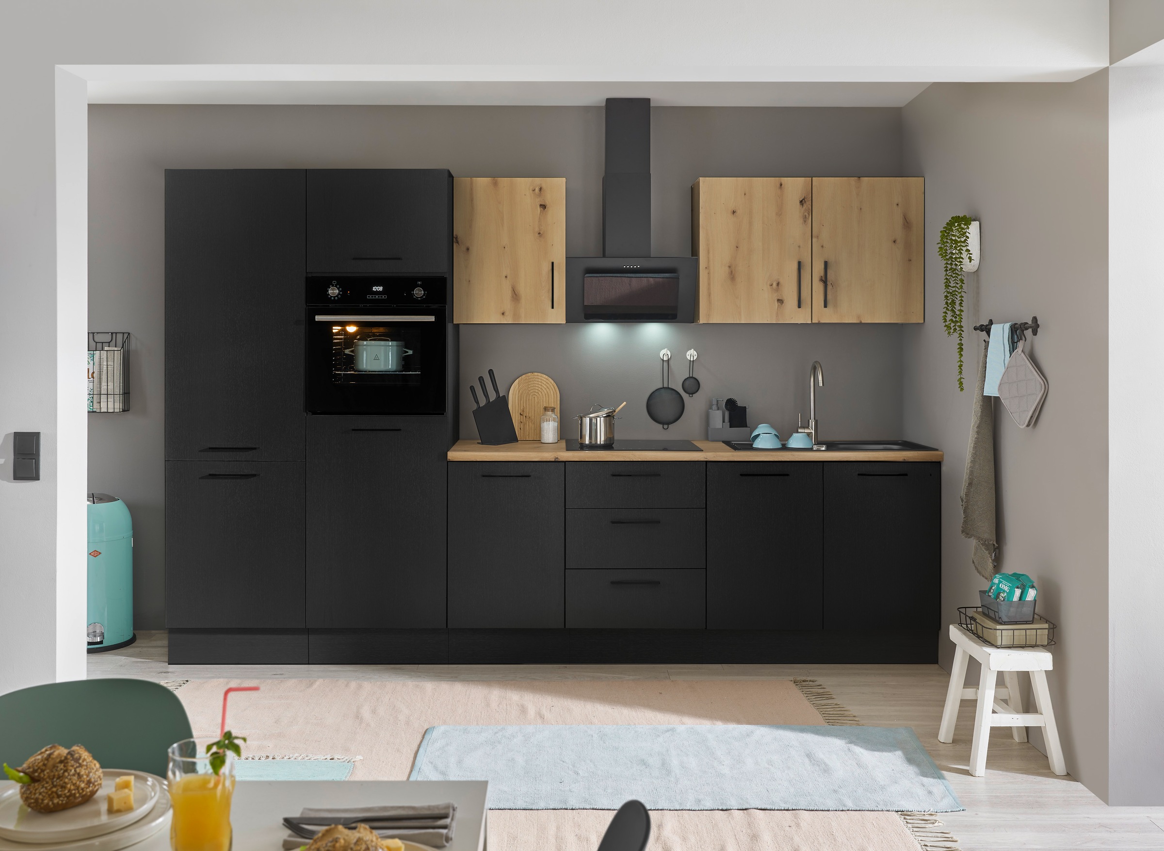BASIC by Balculina Küchenzeile »Turin« Breite 330 cm, wahlweise mit E-Geräten