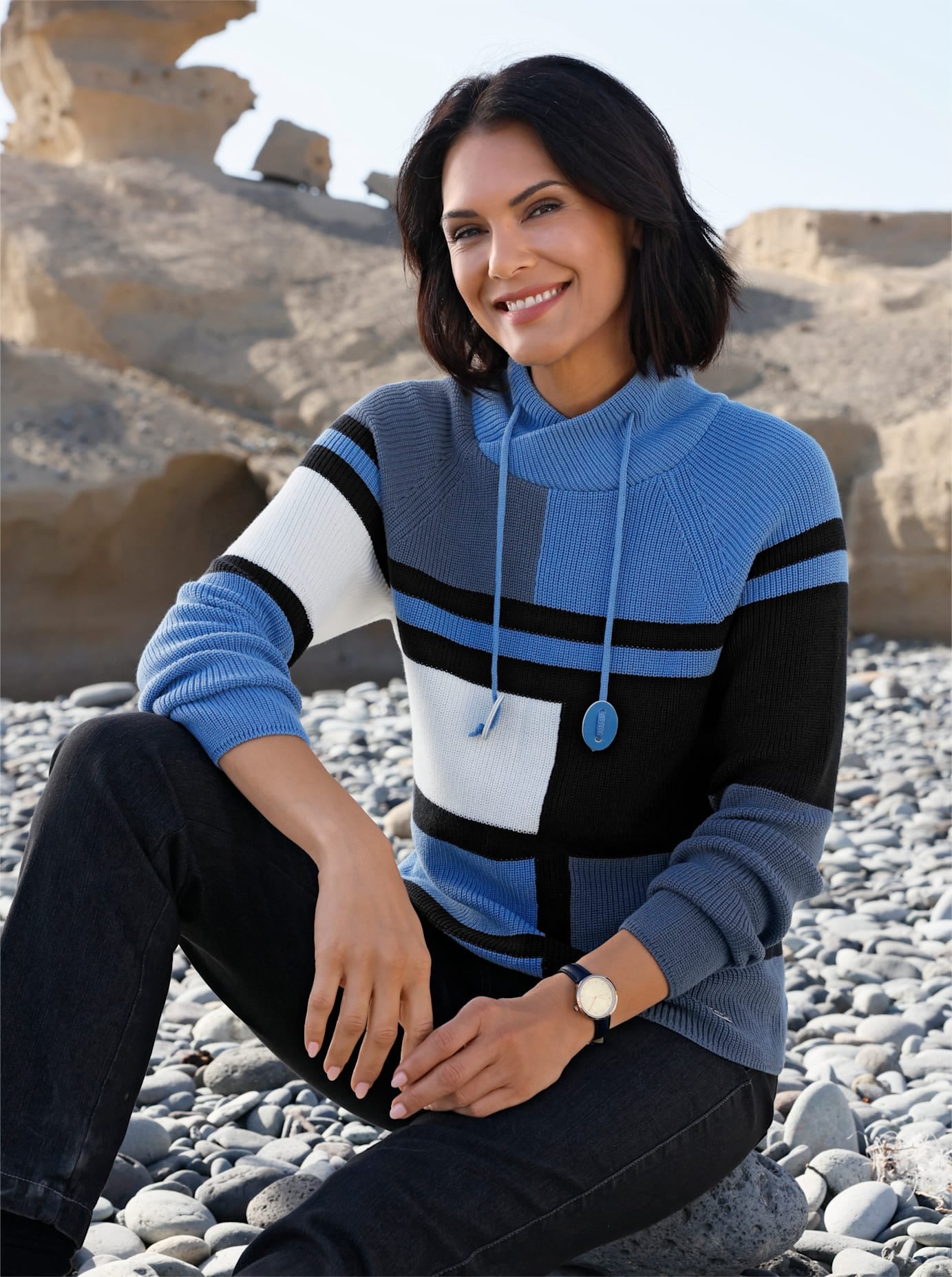 Casual Looks Strickpullover "Stehkragen-Pullover"