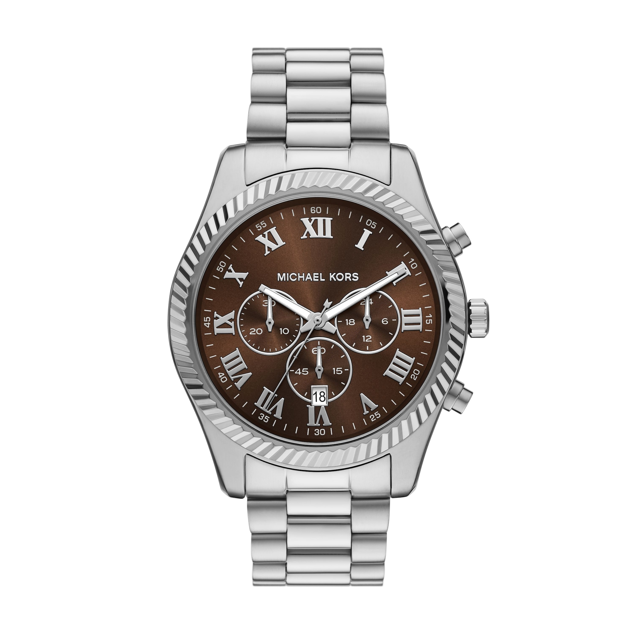 MICHAEL KORS Chronograph »Lexington« Quarzuhr, Armbanduhr, Edelstahlarmband, analog, Tag, Stoppfunktion