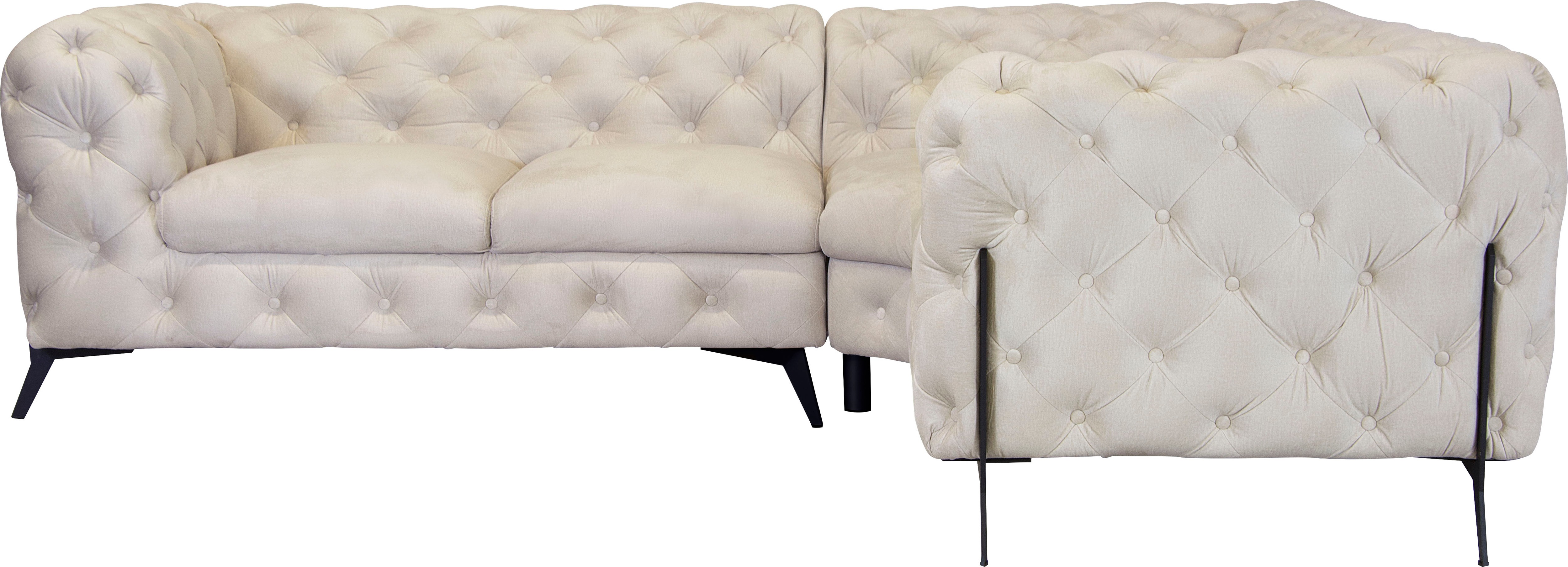 Thumbnail - Leonique Chesterfield-Sofa "Amaury L-Form", Chesterfield-Optik, Breite/Tiefe je 262 cm, Fußfarbe wählbar