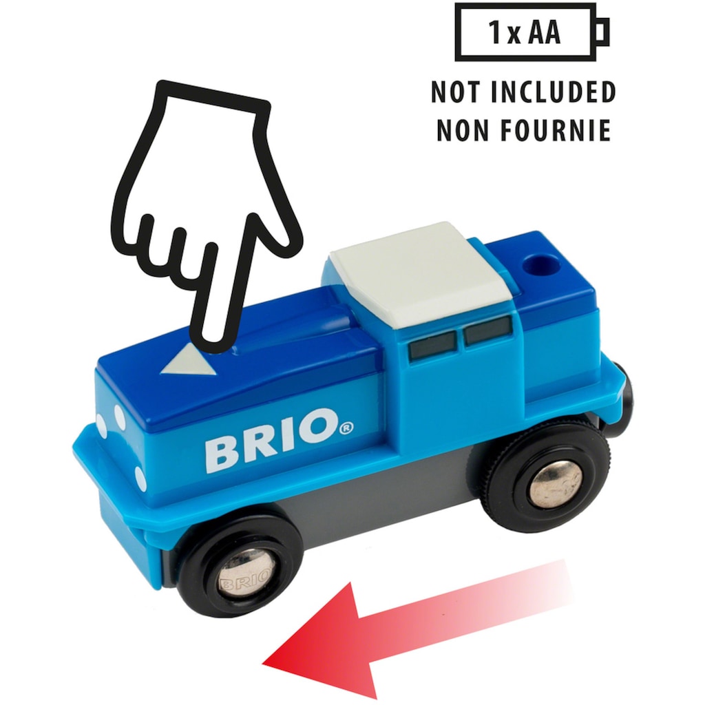 BRIO® Spielzeug-Lokomotive »BRIO® WORLD, Blaue Batterie-Frachtlok«