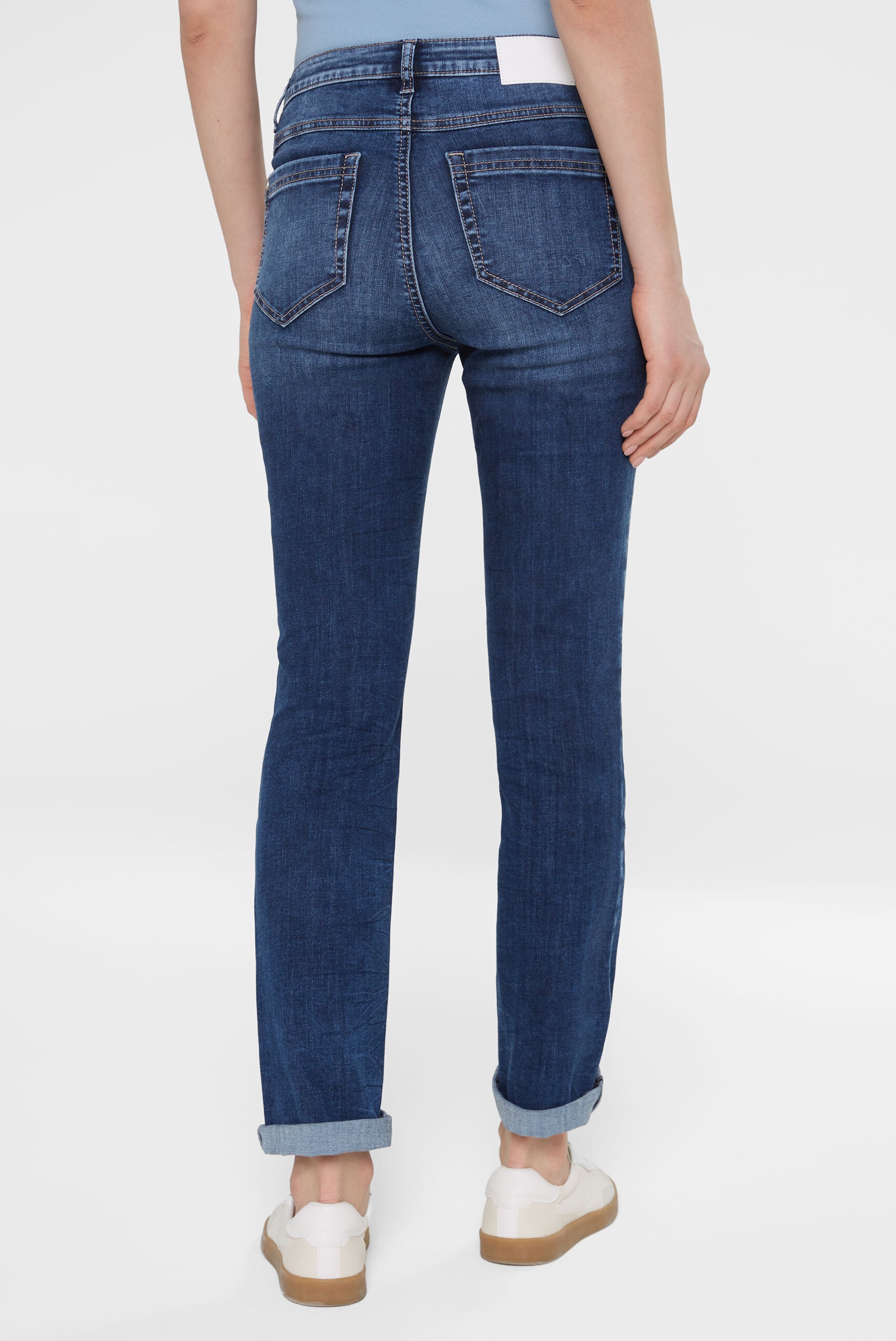 SENSES.THE LABEL Regular-fit-Jeans, mit Kontrast-Steppungen