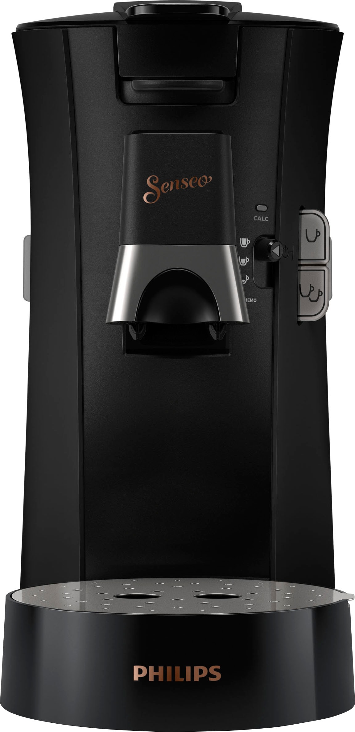 Philips Senseo Kaffeepadmaschine »Select CSA240/60«, aus 21% recyceltem  Plastik, mit 3 Kaffeespezialitäten, metal schwarz | BAUR