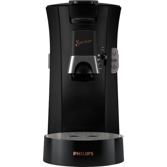 Philips Senseo Kaffeepadmaschine »Select CSA240/60«, aus 21% recyceltem  Plastik, mit 3 Kaffeespezialitäten, metal schwarz | BAUR