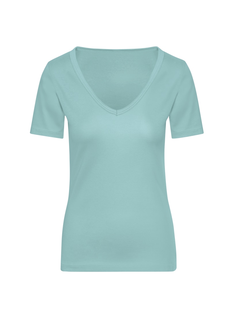 Trigema T-Shirt »TRIGEMA V-Shirt aus Baumwolle/Elastan«, (1 tlg.)