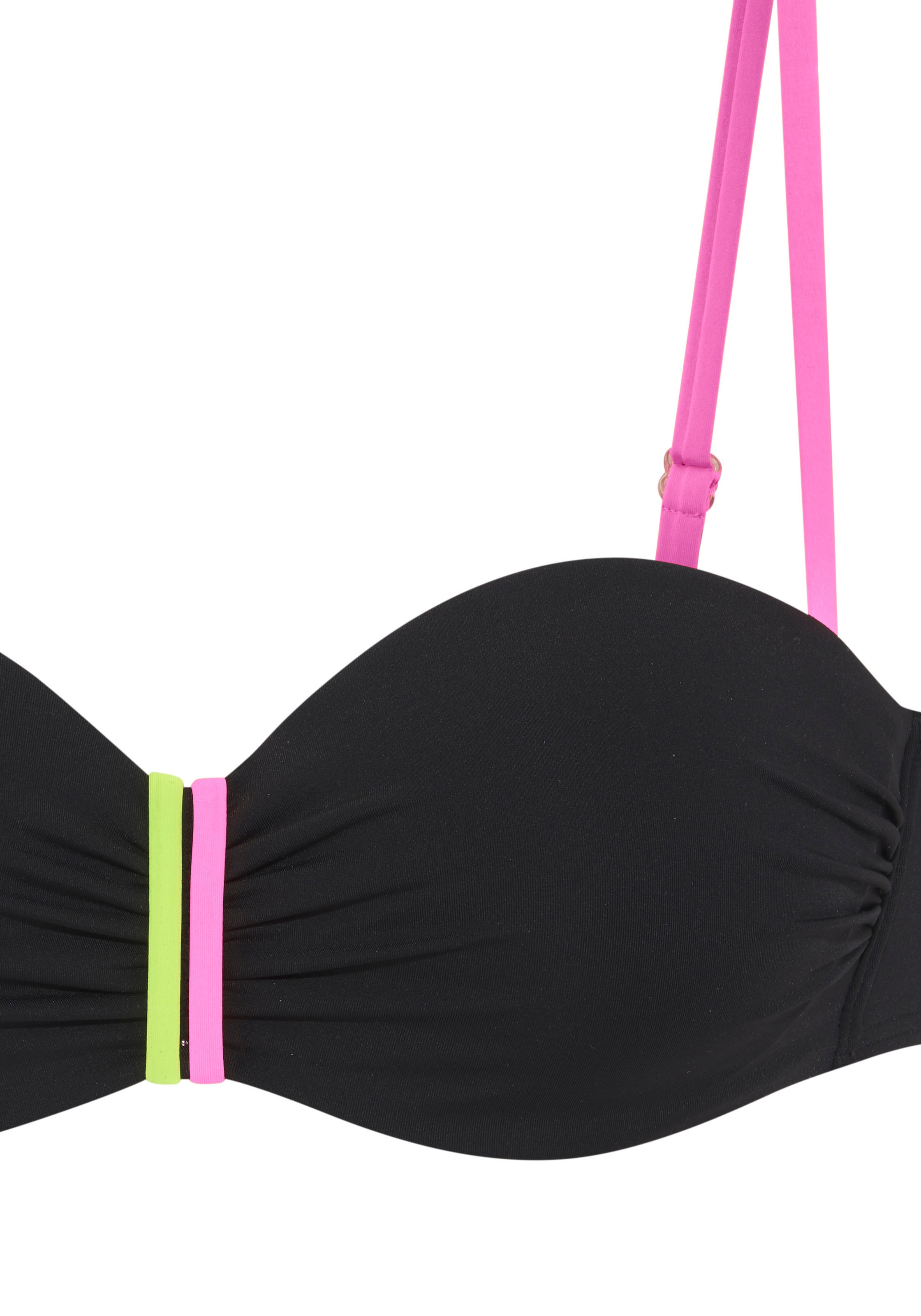 Buffalo Bügel-Bandeau-Bikini-Top »Pop«, Mit kontrastfarbigen Trägern
