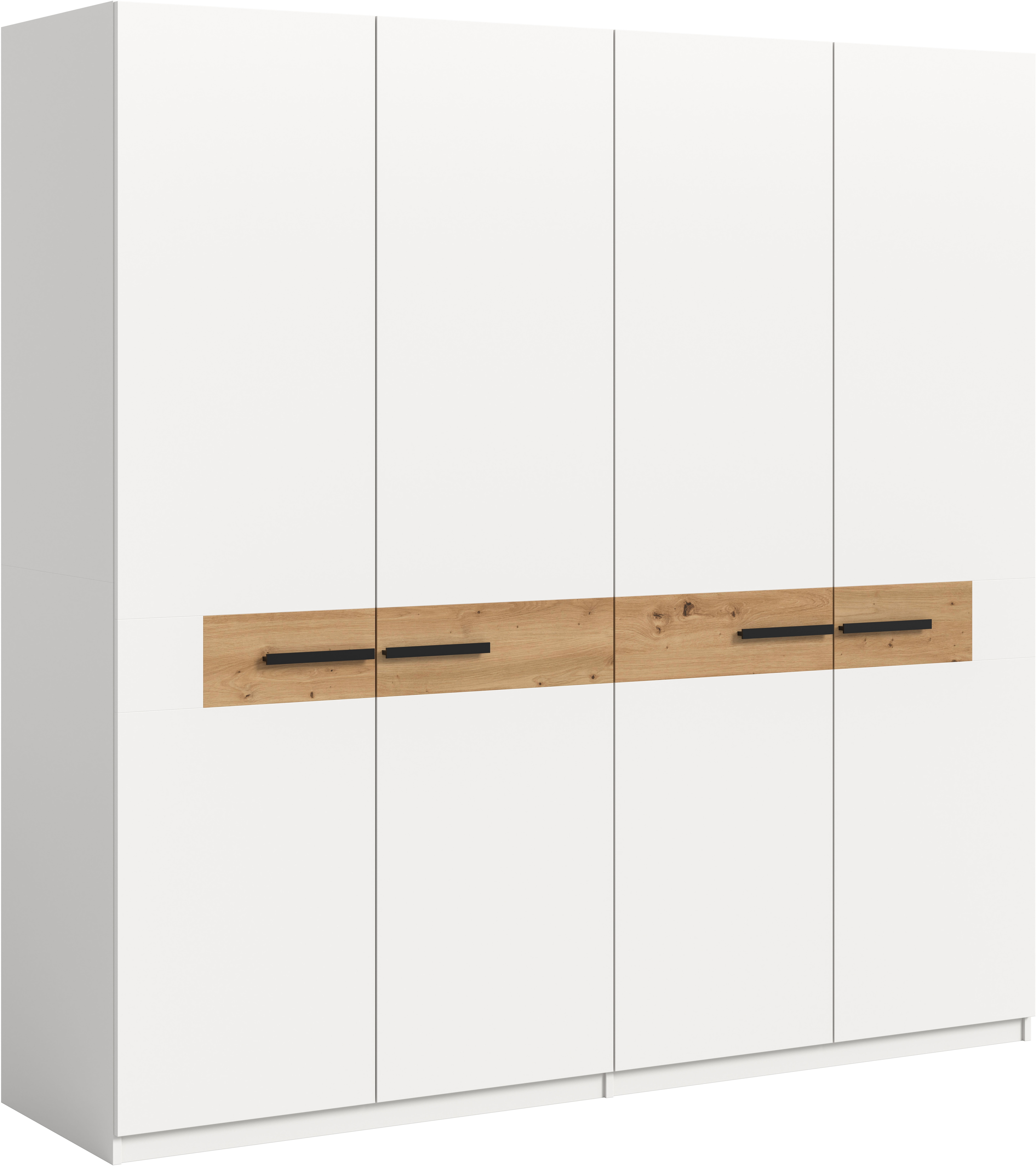 Home affaire Kleiderschrank "NIEL, Schlafzimmerschrank, Garderobe, Schrank" BxH: 200x200 cm, 2 Kleiderstangen, 4 Einlegeböden, 1 Stk. tlg. Kleiderschrank, Schrank, Schlafzimmer, Jugendzimmer