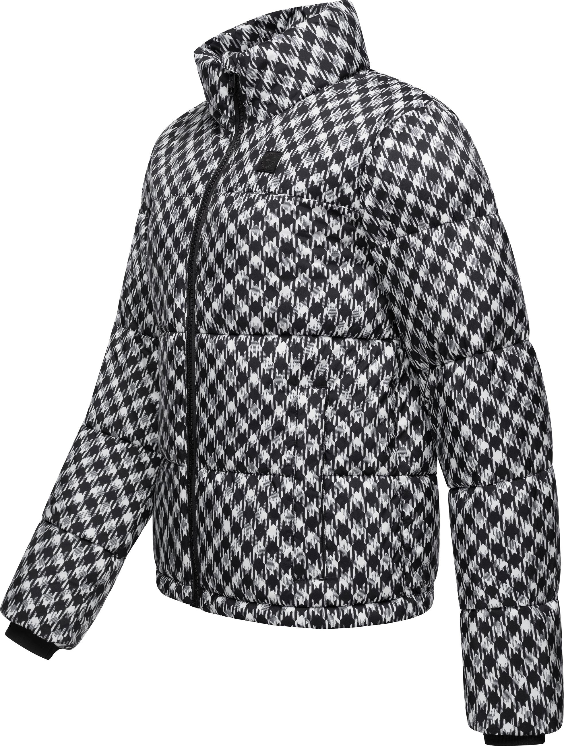 Ragwear Winterjacke »Serah Print«, ohne Kapuze, wasserdichte Winter Steppjacke mit Hahnentritt Muster