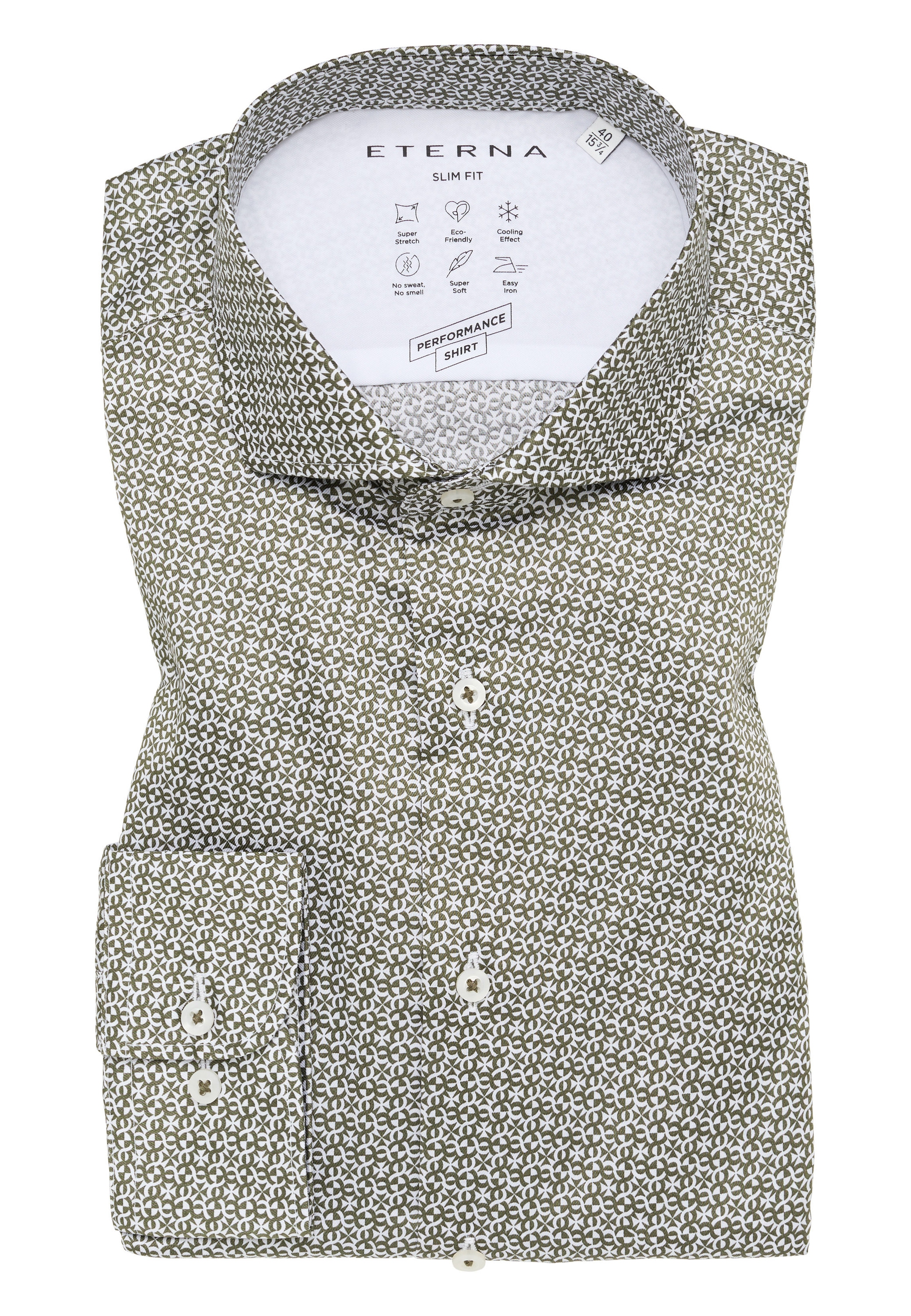 Eterna Langarmhemd »SLIM FIT« EASY IRON (bügelleicht)