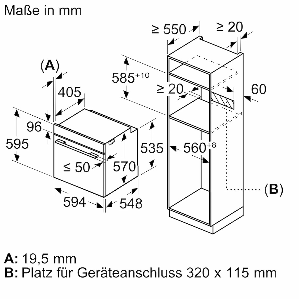 Constructa Einbaubackofen »CF4M98062«, CF4M98062, mit Teleskopauszug nachrüstbar, Pyrolyse-Selbstreinigung