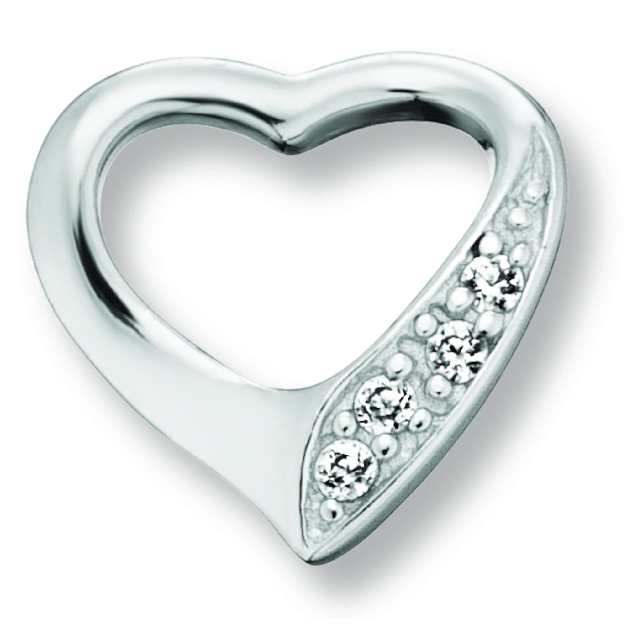 Kettenanhänger ONE ELEMENT "Zirkonia Herz Herz Anhänger aus 925 Silber", silber, Schmuckanhänger, Damen, Silber 925 (Sterlingsilber), Kettenanhänger, Ein Geschenk von Herzen – zart, elegant & voller Symbolik