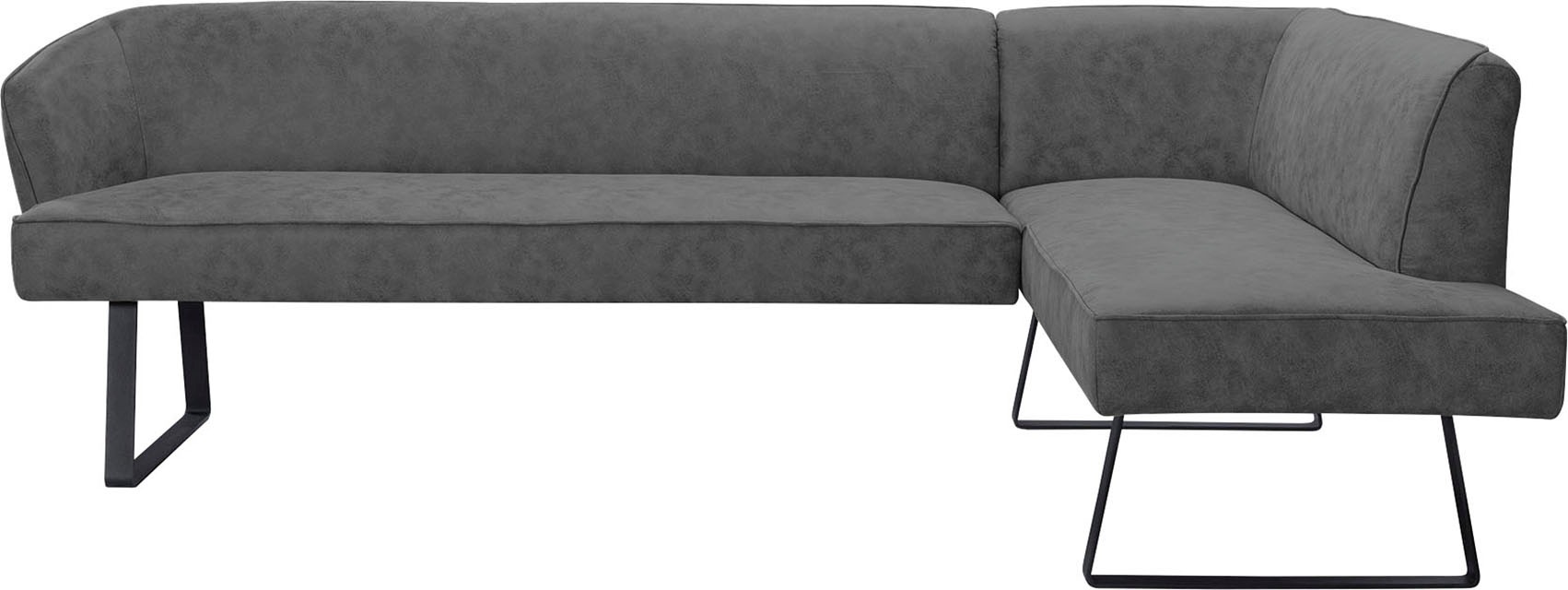 exxpo - sofa fashion Eckbank »Americano«, mit Keder und Metallfüßen, Bezug in verschiedenen Qualitäten