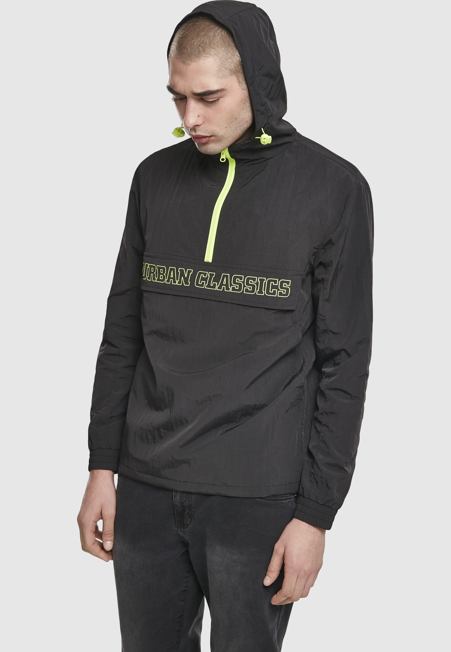 URBAN CLASSICS Anorak »Urban Classics Herren Contrast Pull Over Jacket« 1 Stk. tlg. mit Kapuze