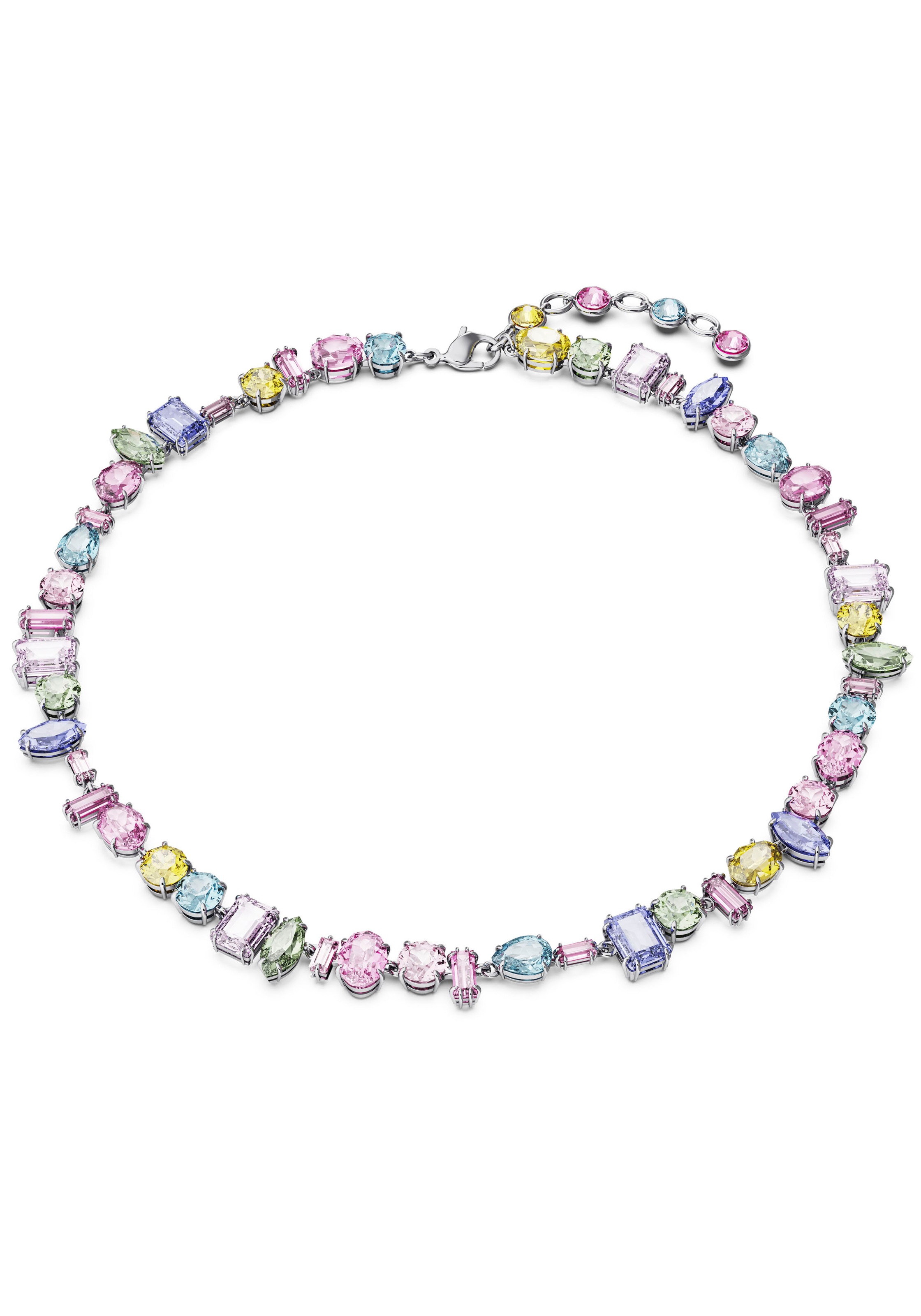 Collier SWAROVSKI "GEMA", bunt (metallfarben, rosa, orange, blau, grün, türkis), Halsketten, Damen, Metall, L: 40 B: 10mm, Collier, mit Swarovski Kristall, B:10mm 2