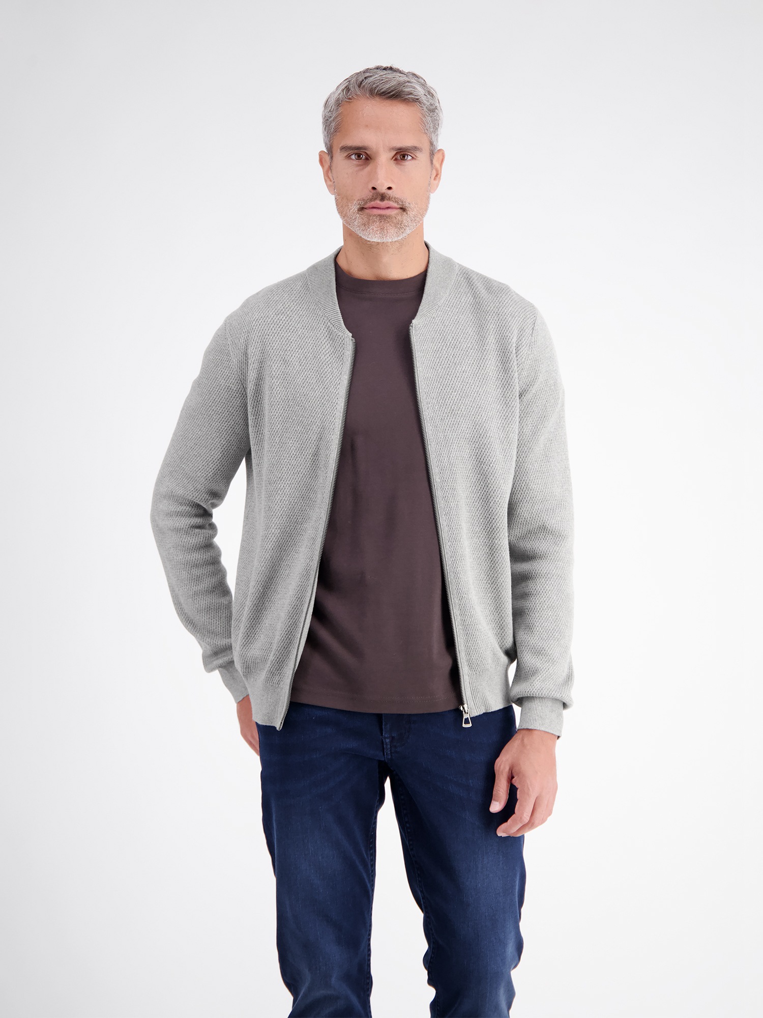 LERROS Strickjacke »Strickjacke aus Baumwollstrick mit dezent flachem Kragen«