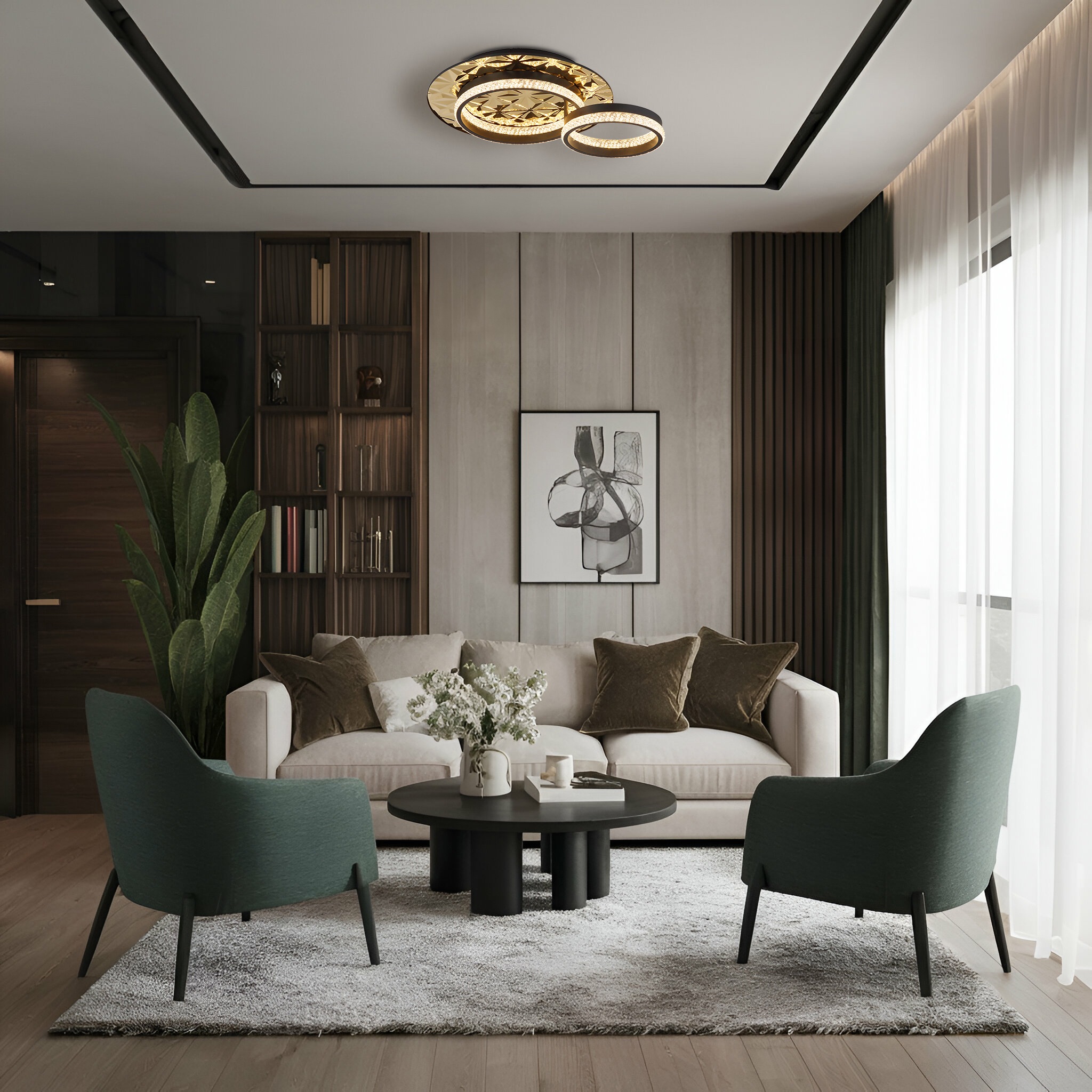 GLOBO LIGHTING Deckenleuchte »DELLA II« LED-Modul 1 Stk. Warmweiß LED Deckenleuchte für Wohn- & Esszimmer modern