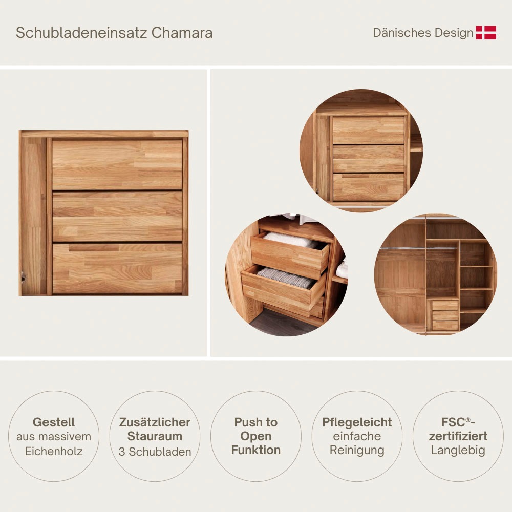 Thumbnail - Home affaire Schubladeneinsatz "Chamara, Für Schrank Chamara, Mit 3 Schubladen, Push-Funktion" Zusätzlicher Stauraum, au...