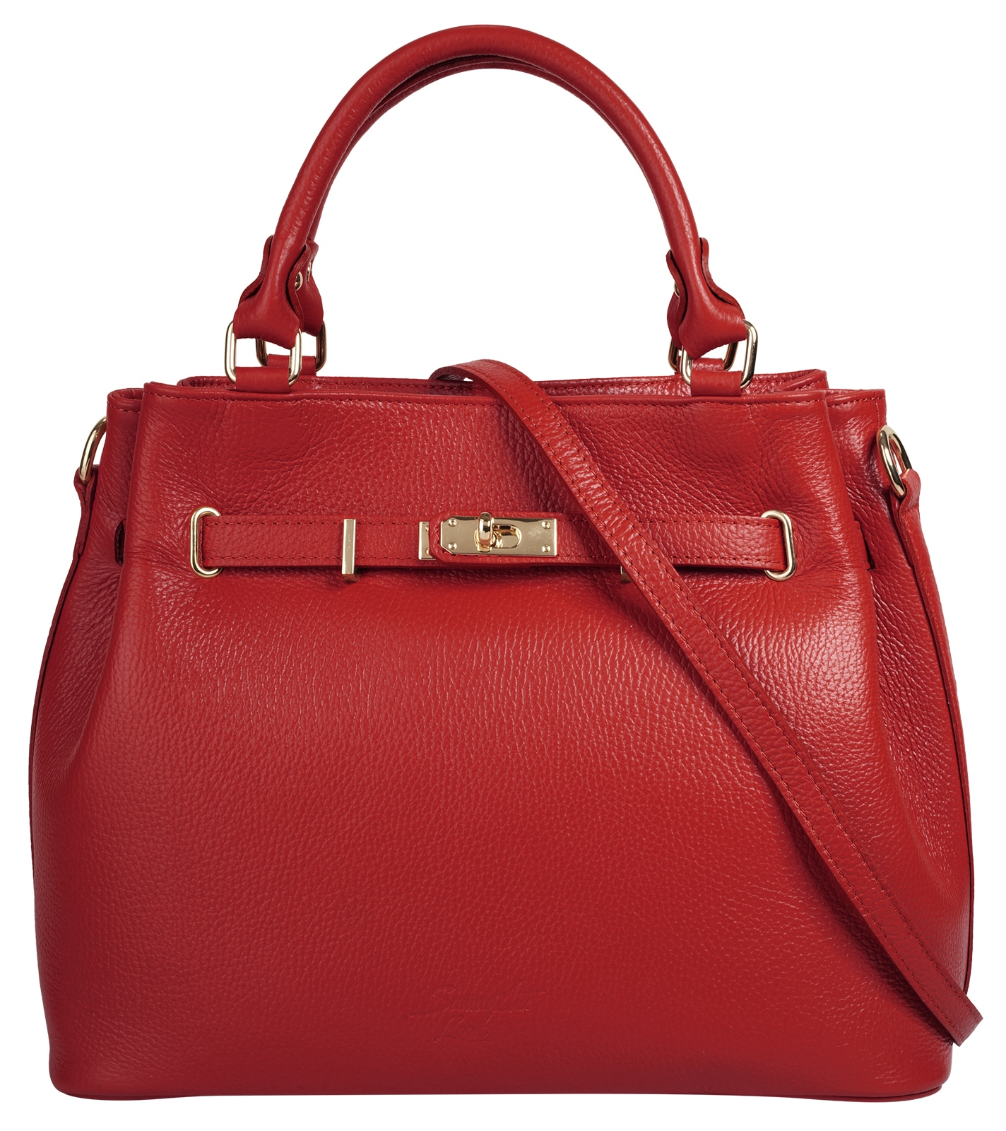 Samantha Look Henkeltasche echt Leder, Made in Italy, geräumige Henkeltasche mit Smartphonefach