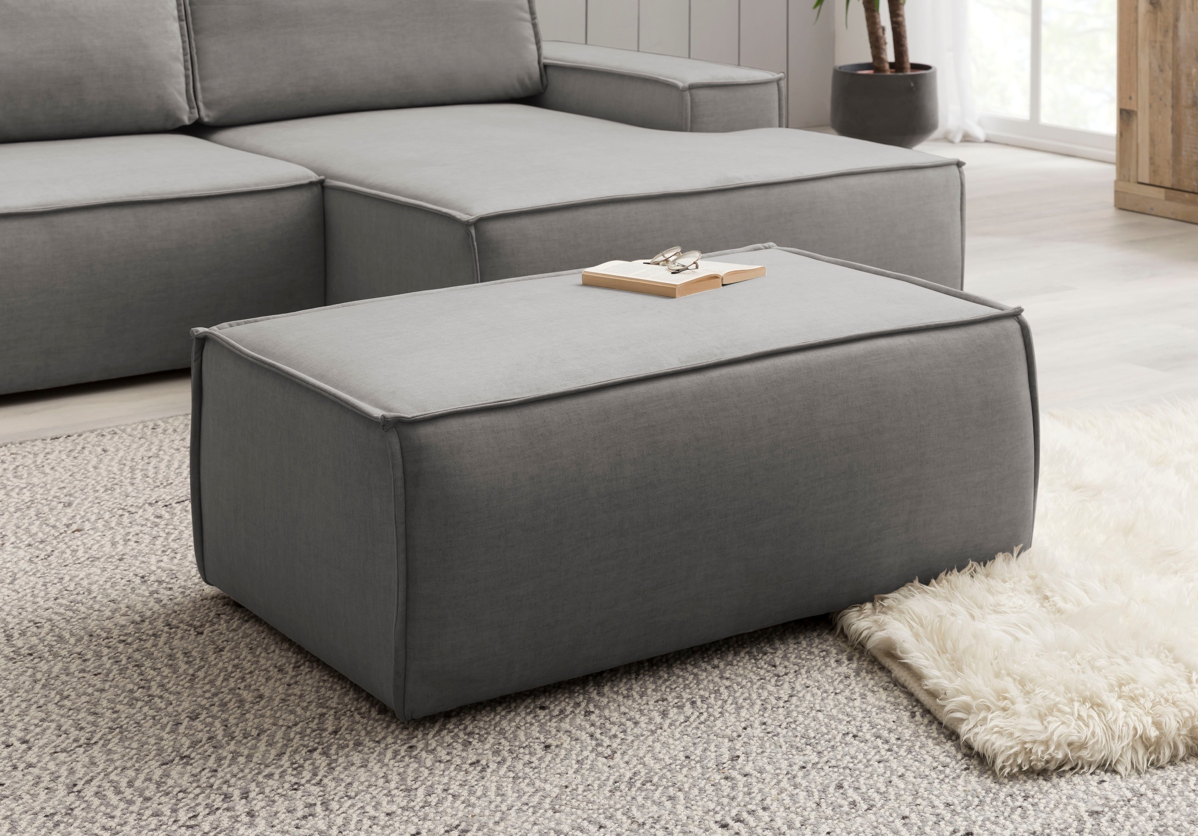 Home affaire Hocker "SHERWOOD, Polsterhocker in 3 Stoffarten verfügbar" pas günstig online kaufen