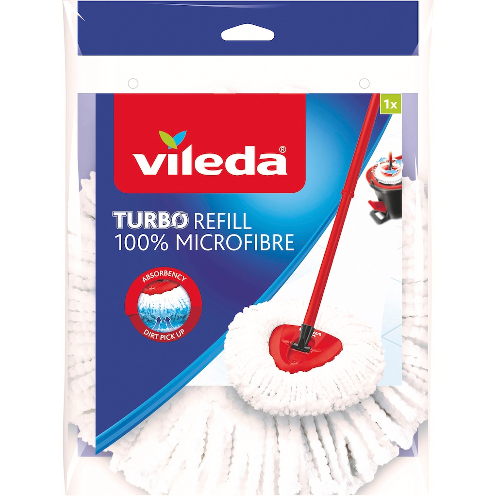 Vileda Bodenwischer-Set »TURBO BOX«, (Set, 3 St., Wischmop-Set mit 3-tlg. Teleskopstiel, bis zu 130 cm ausziehbar)