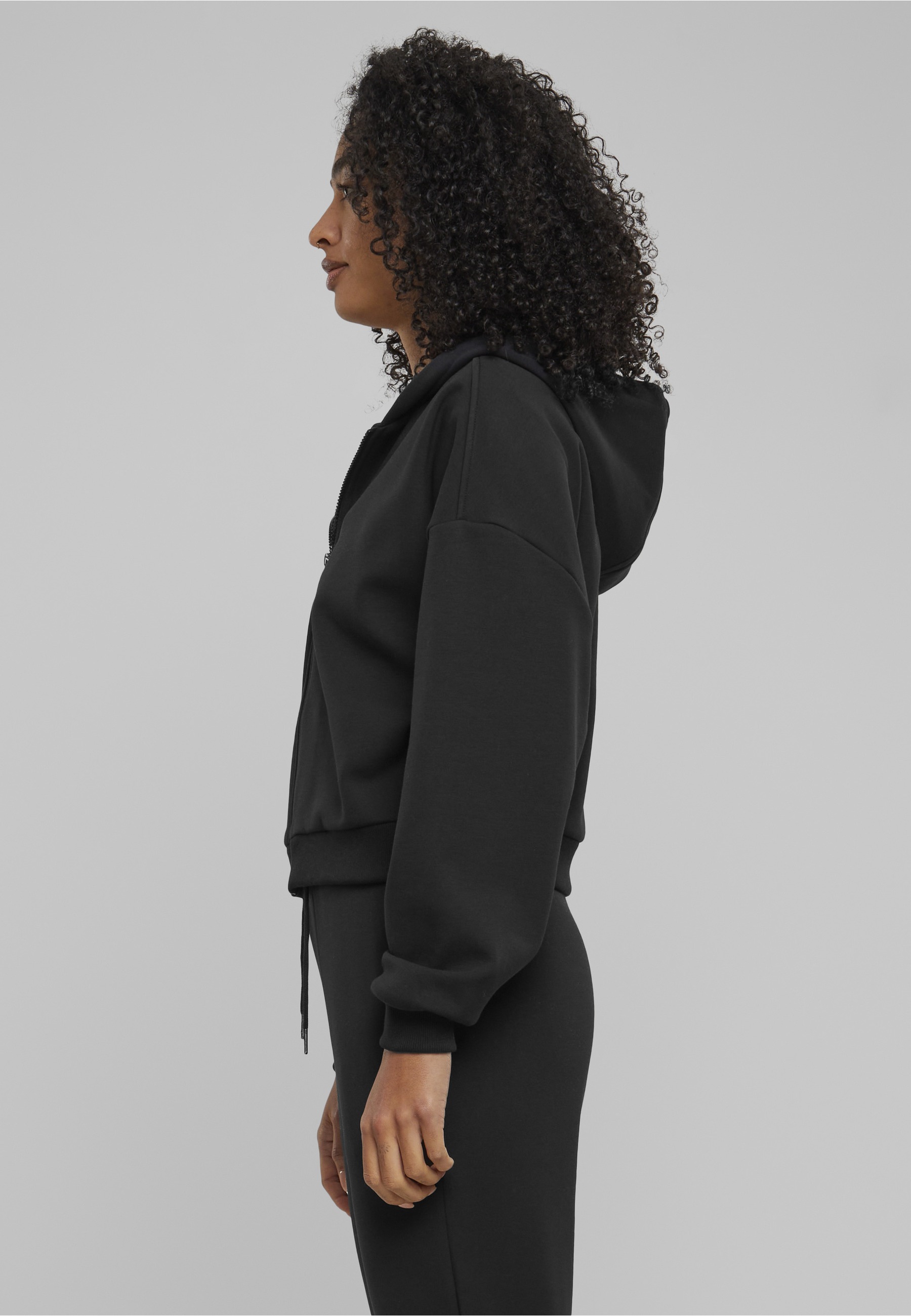 URBAN CLASSICS Sweatjacke »Urban Classics Damen Ladies Cozy Short Zip Hoody«
