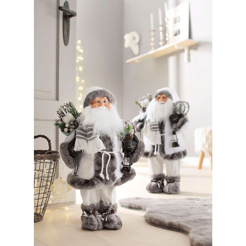 HOSSNER - HOMECOLLECTION Weihnachtsmann »Santa mit weißem Mantel und Laterne«