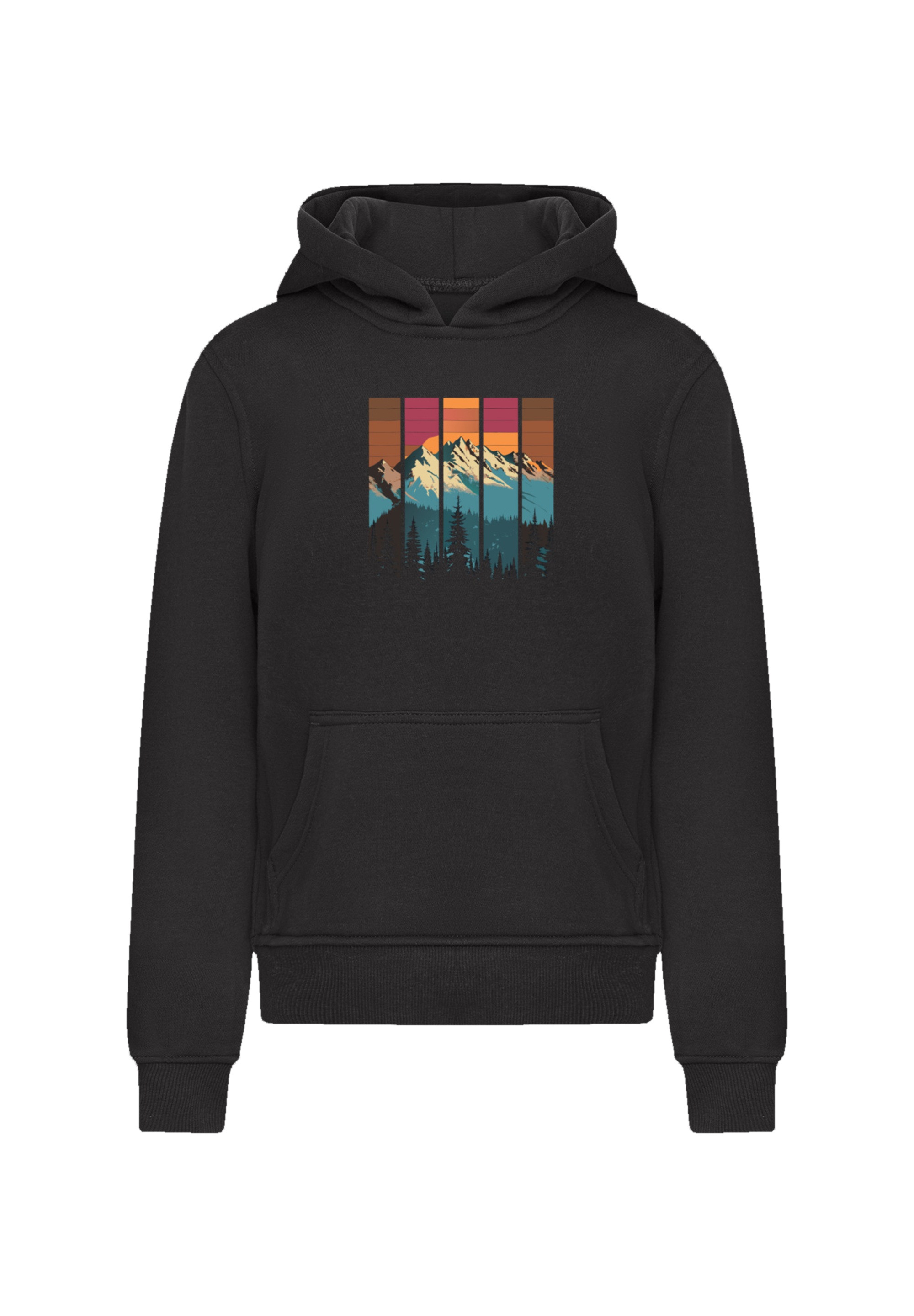 F4NT4STIC Kapuzenpullover »Berg Sonnenuntergang Retro«, Premium Qualität