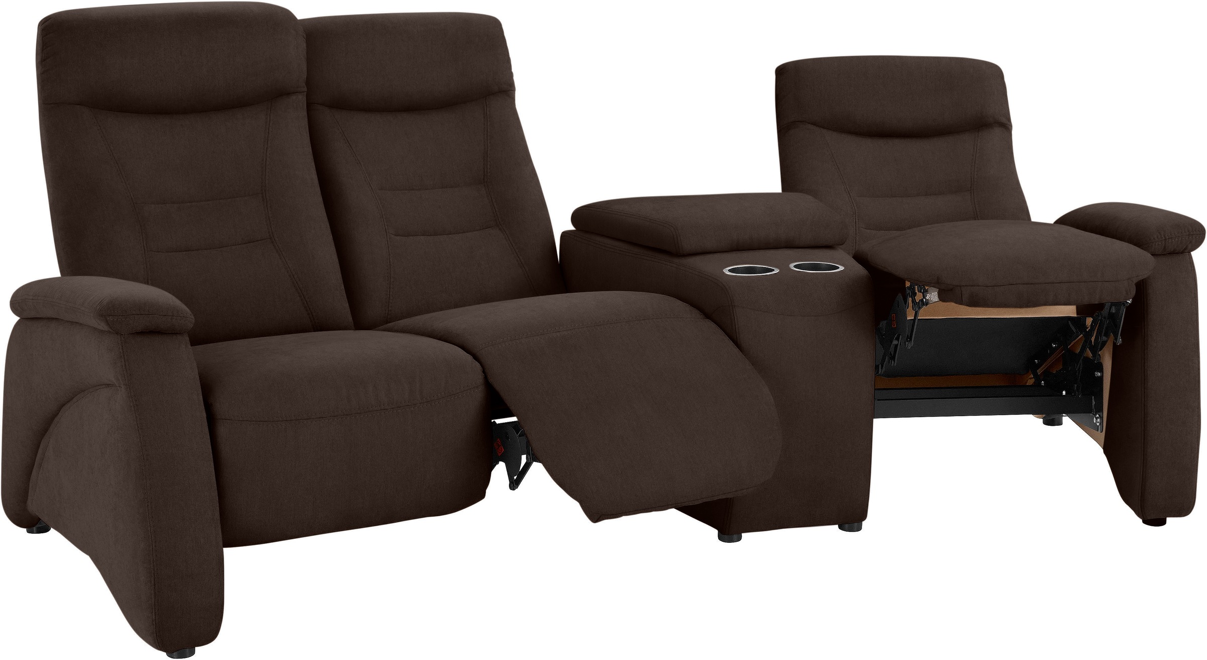 exxpo - sofa fashion 3-Sitzer »Ascoli, Kinosofa mit hohem Sitzkomfort, bequeme Armlehnen«, inkl. Relaxfunktion, Ablage und Staufach, hohe Rückenlehne