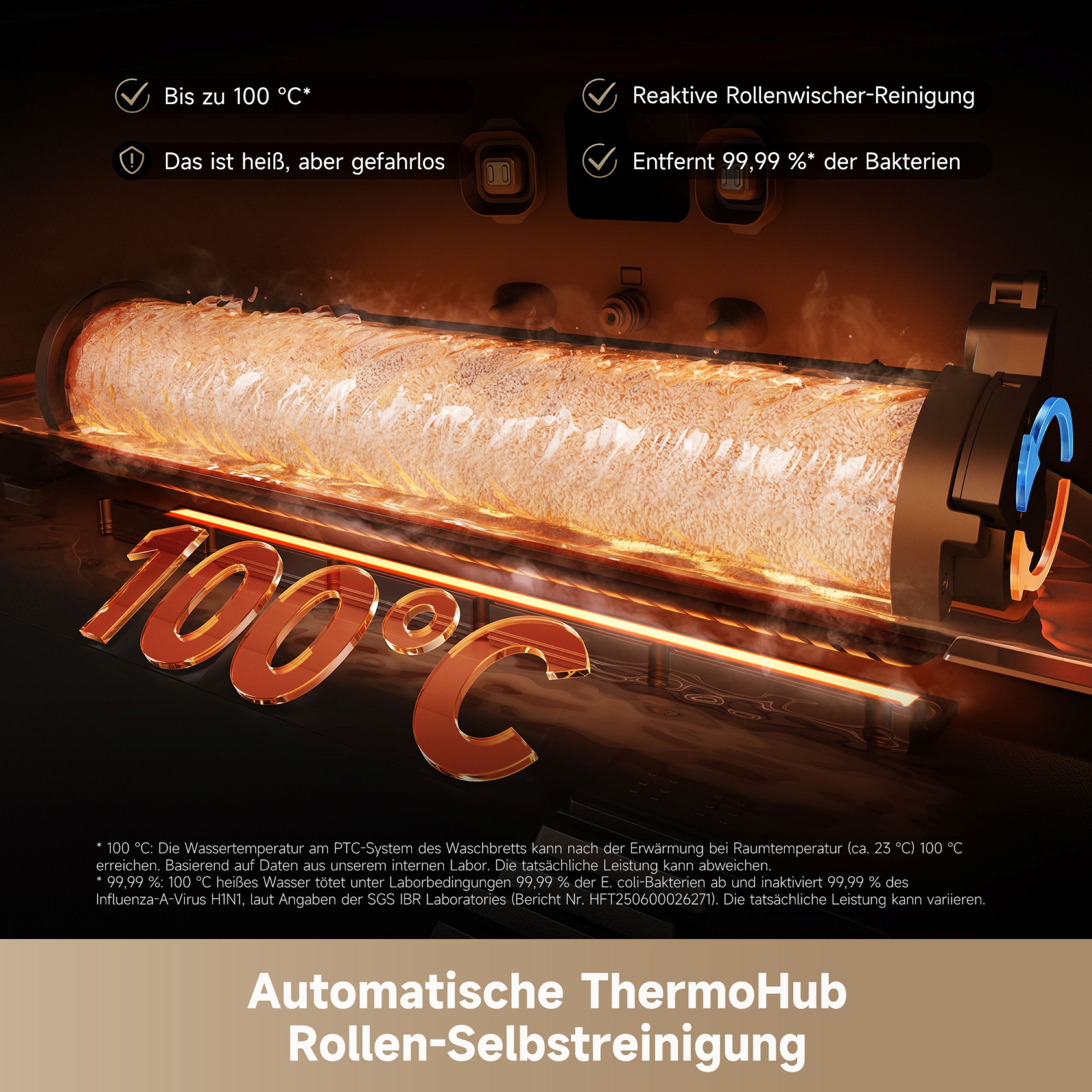 Dreame Saugroboter »mit Wischfunktion Aqua10 Ultra Roller Complete« Warmwasser-Wischsystem, Rollenmopp, überwindet Hindernisse, 30.000 Pa