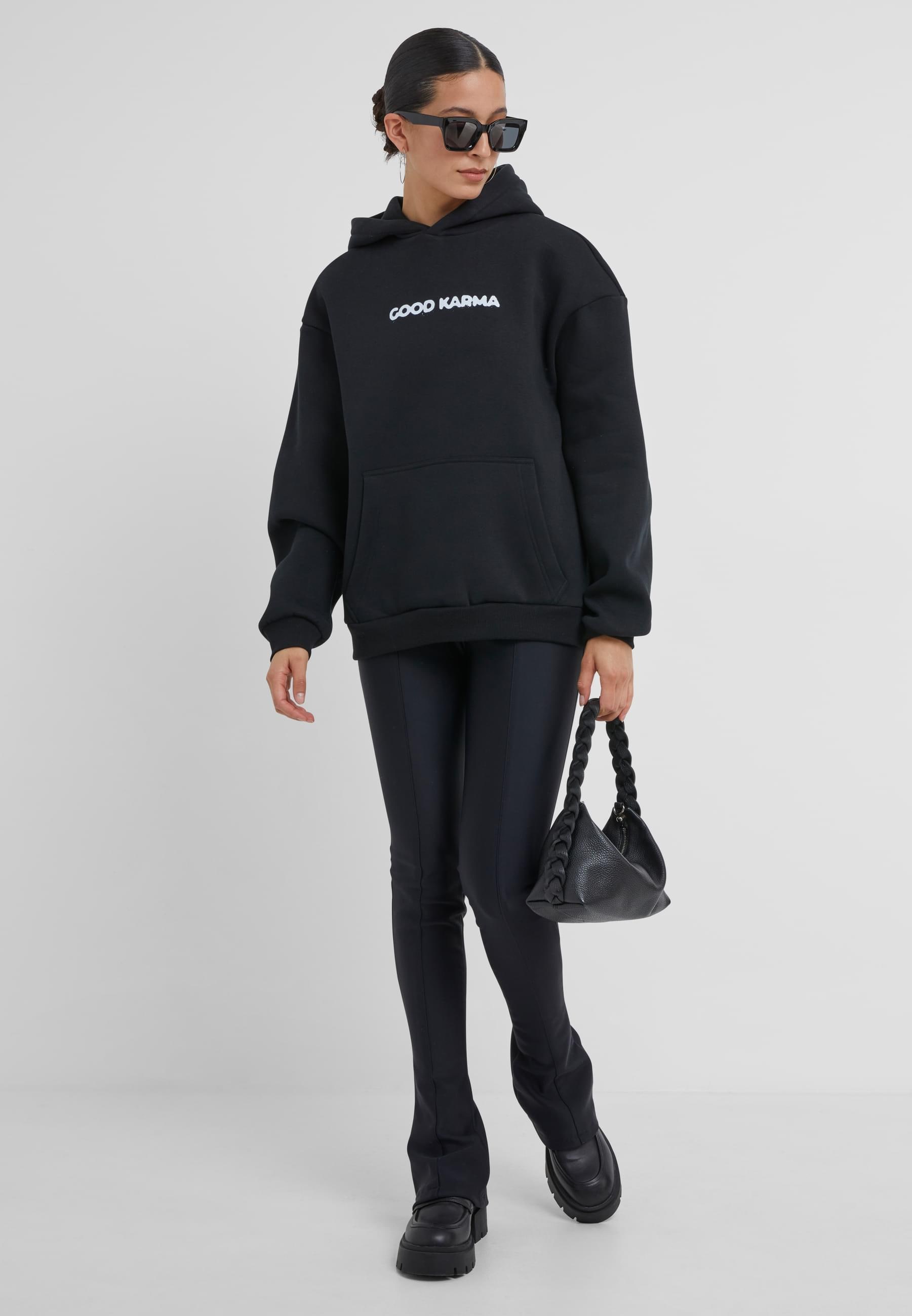 Miss Tee Kapuzenpullover »Miss Tee Karma Butterfly Ladies Fluffy Hoody«, (1 tlg.)
