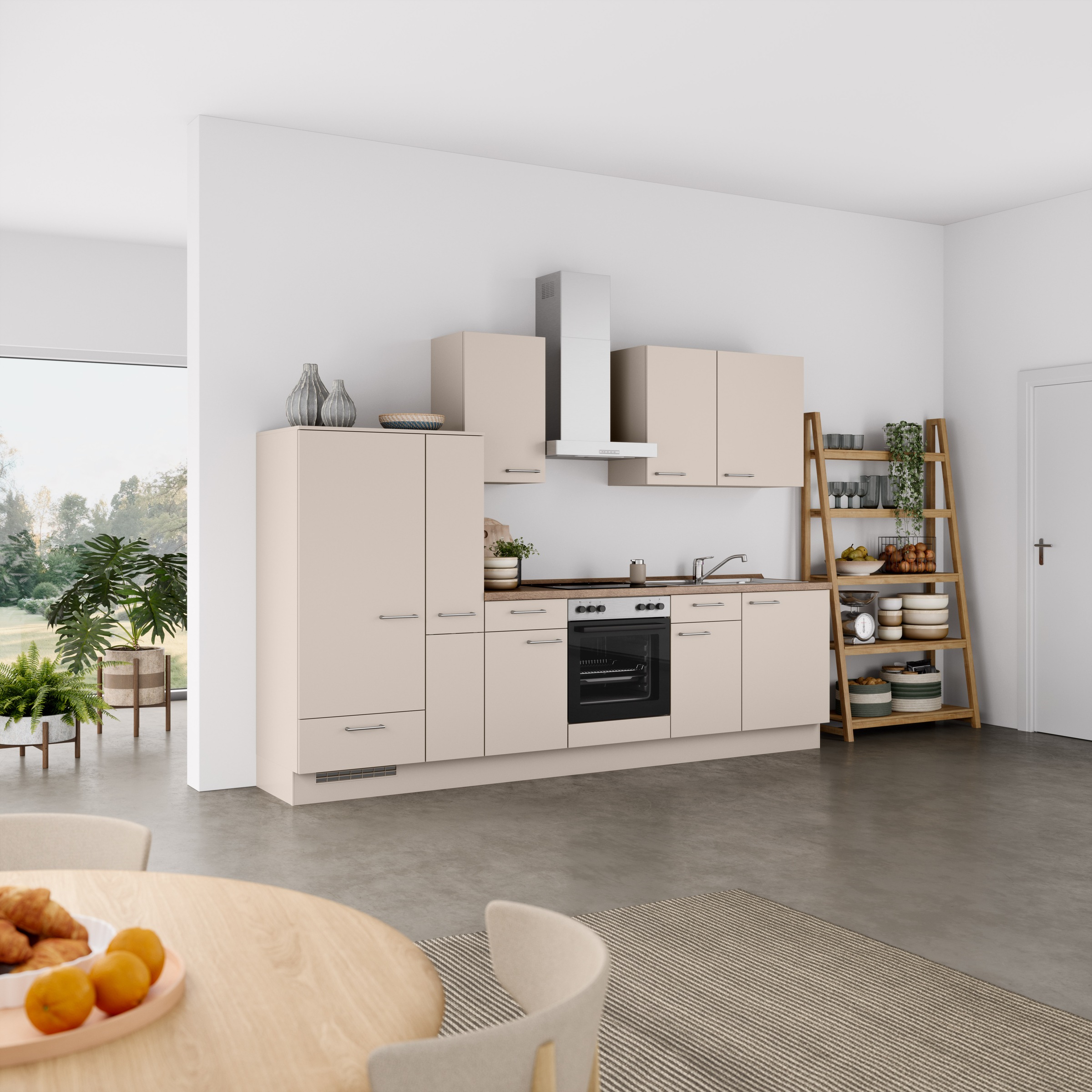 nobilia® Küchenzeile »"Laser I"«, vormontiert, Ausrichtung wählbar, Breite 300 cm, wahlw. mit E-Geräten