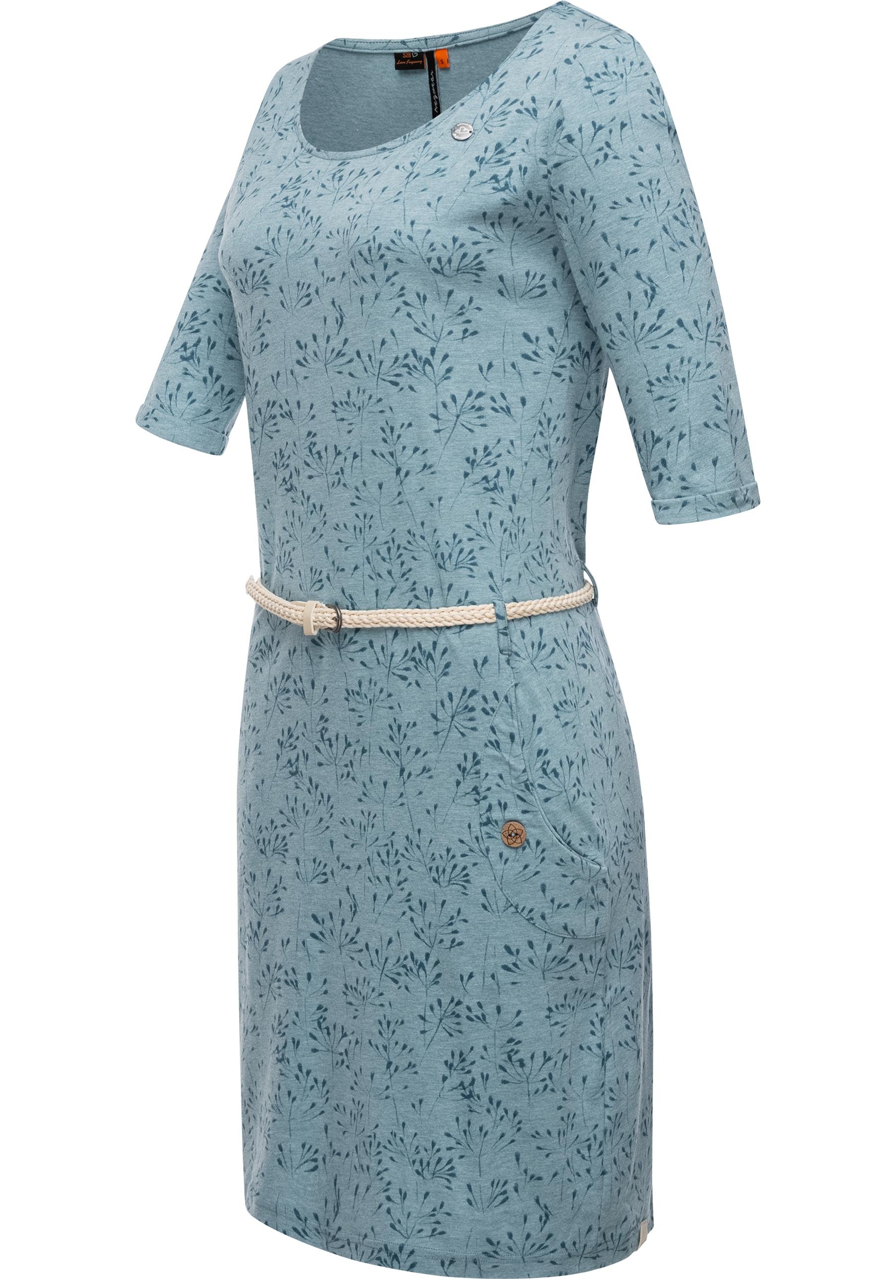 Ragwear Jerseykleid Flowery«, für »Tannya stylisches kaufen (2 Shirtkleid Halbarm mit | Gürtel tlg.), BAUR