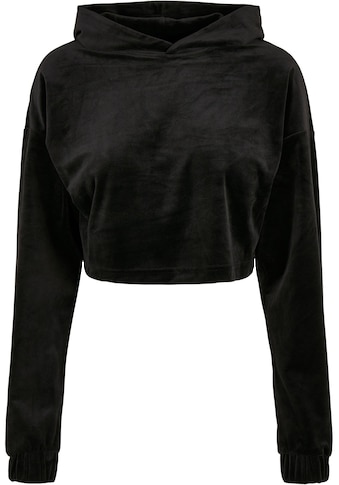 Kapuzenpullover »Urban Classics Damen Ladies Cropped Velvet Oversized Hoody«, (1 tlg.)