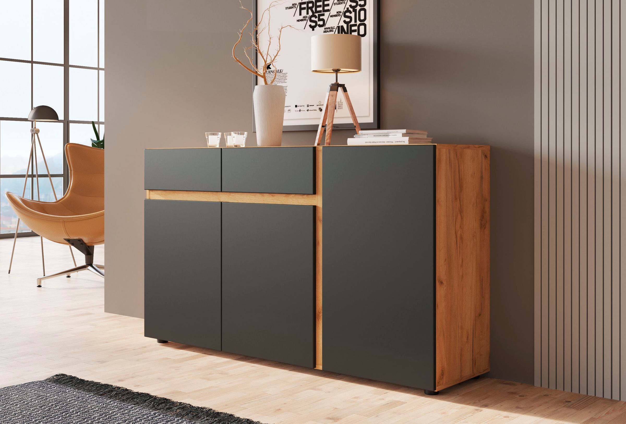 Home affaire Sideboard "Morongo" Breite ca. 149 cm günstig online kaufen