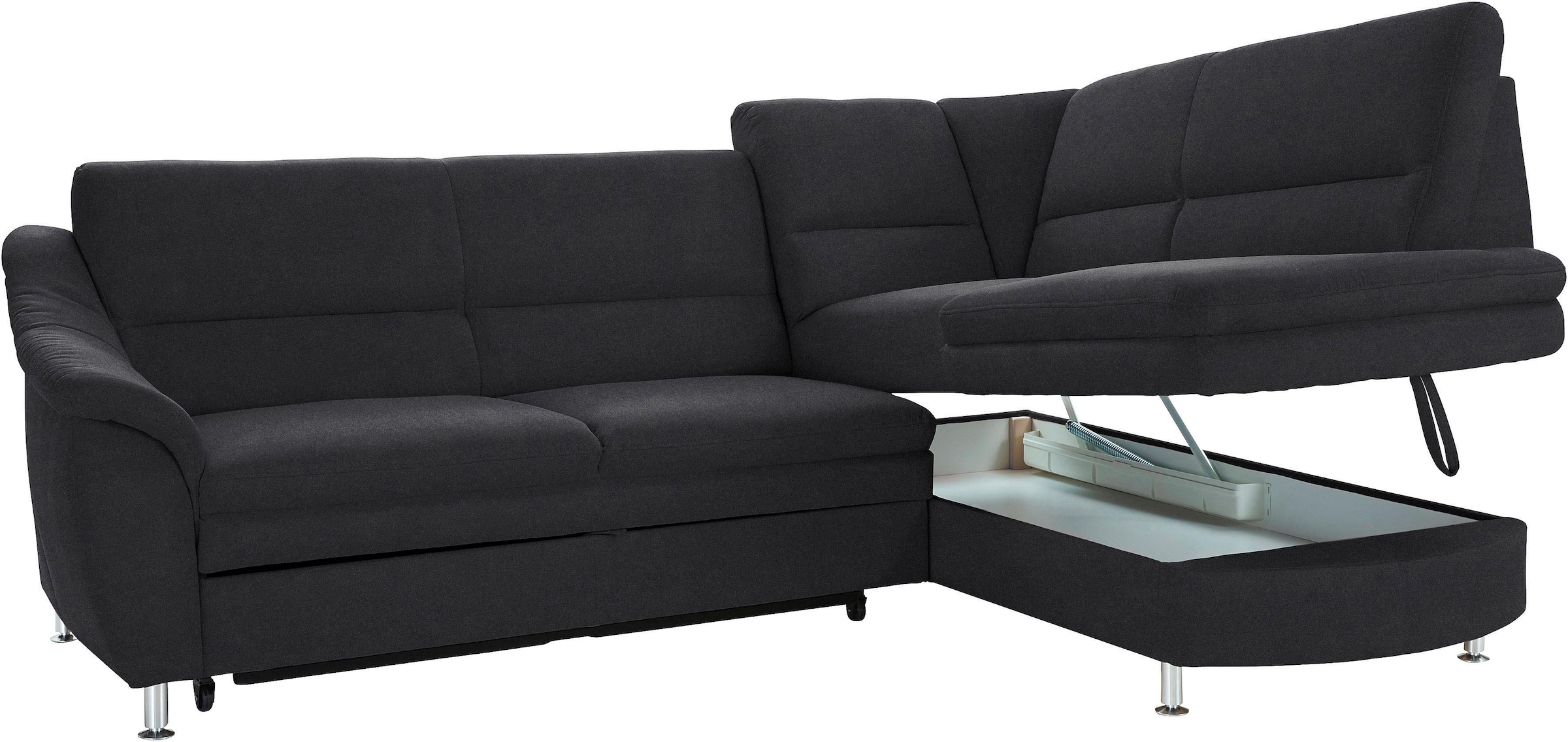 sit&more Ecksofa »Cardoso L-Form«, mit Federkern, wahlweise mit Bettfunktion und Schubkasten