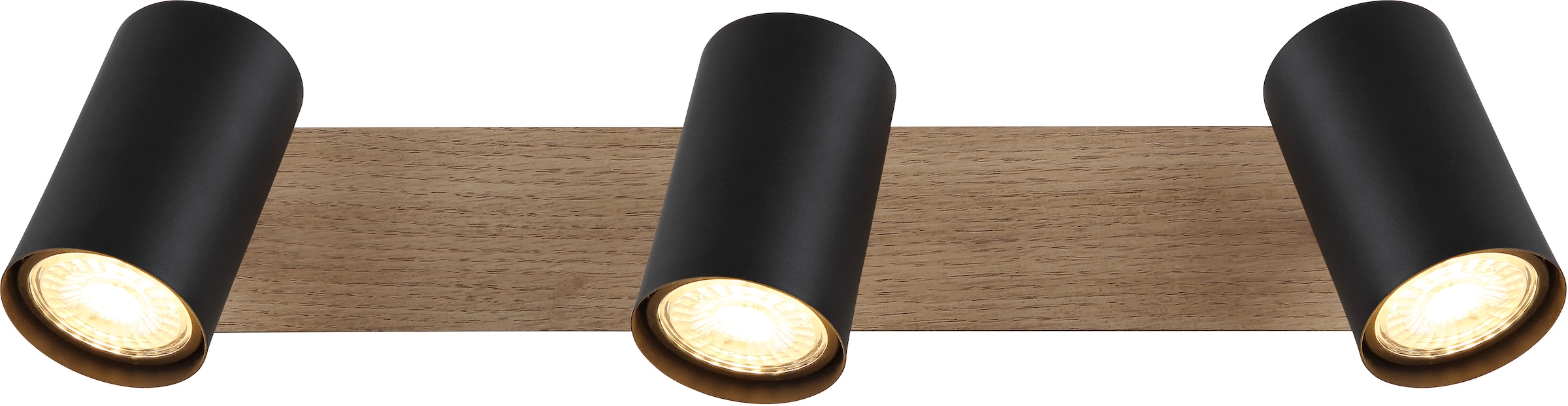 GLOBO LIGHTING Deckenstrahler »LINCA«, Leuchtmittel GU10 | ohne Leuchtmittel, Deckenspot/holzoptik/schwarz/Flur/Wohnzimmer