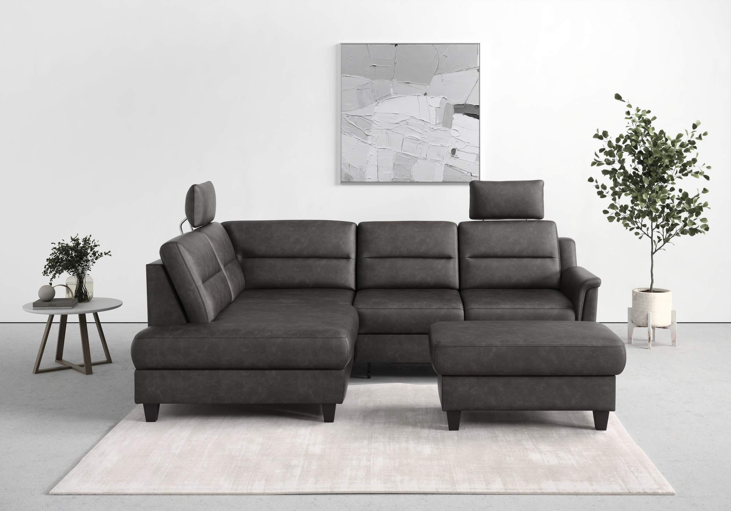 sit&more Ecksofa "Farö L-Form" inklusive Federkern, wahlweise mit Schlaffunktion und Bettkasten