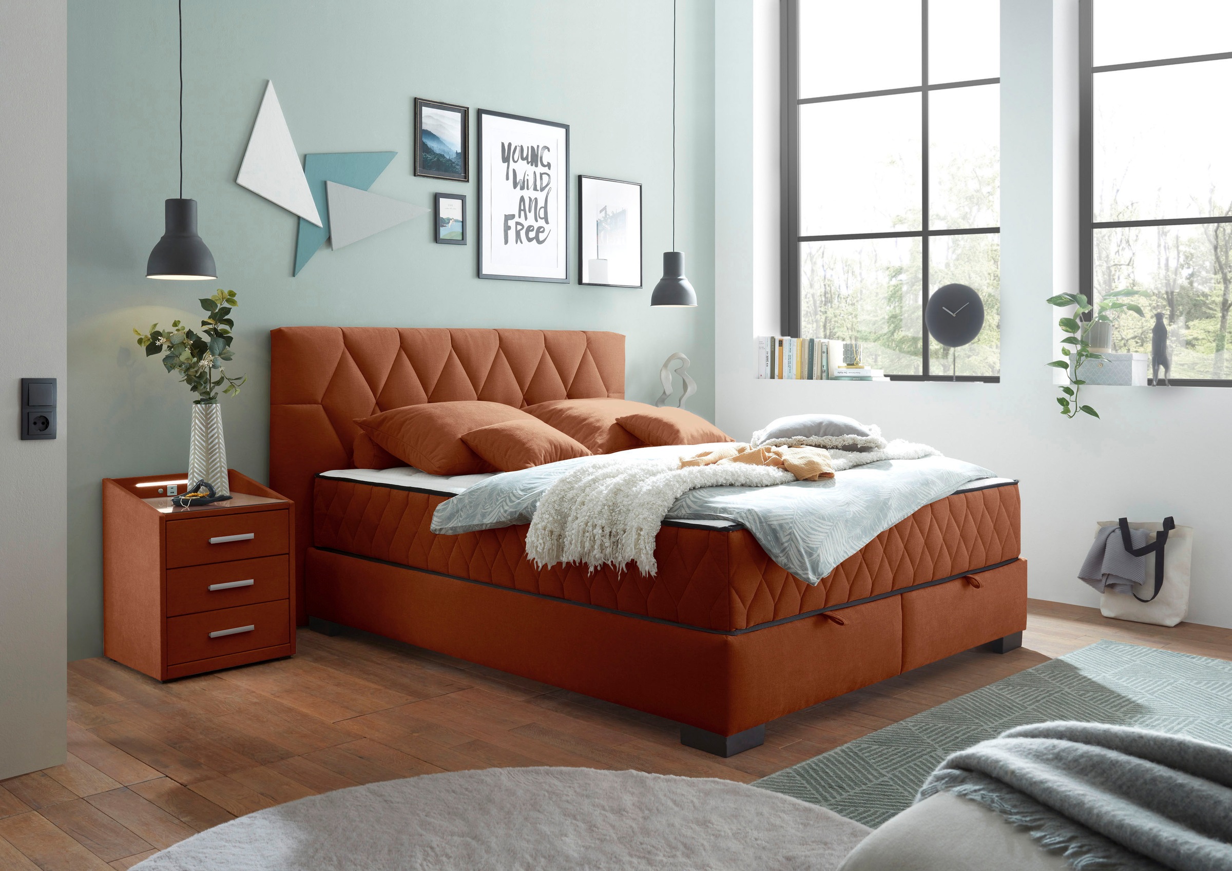 ED EXCITING DESIGN Boxbett »Nagol«, mit Bettkasten, mit Wendematratze, erhältlich in verschiedenen Breiten