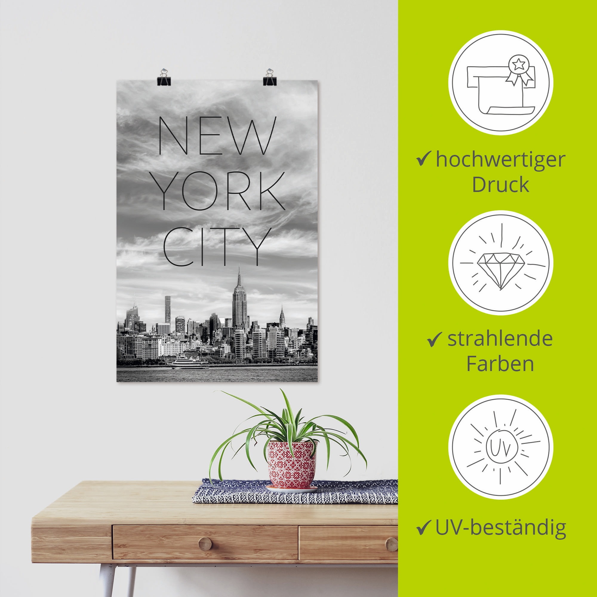 Artland Wandbild »NYC Midtown Manhattan«, New York, (1 St.), als Leinwandbild, Poster in verschied. Größen