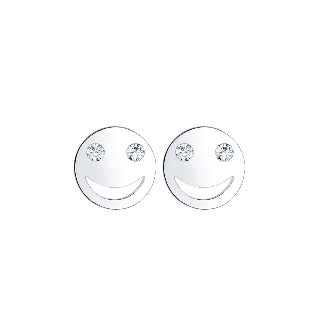 Elli Paar Ohrstecker »mit Smiling Face Kristalle 925 Silber«