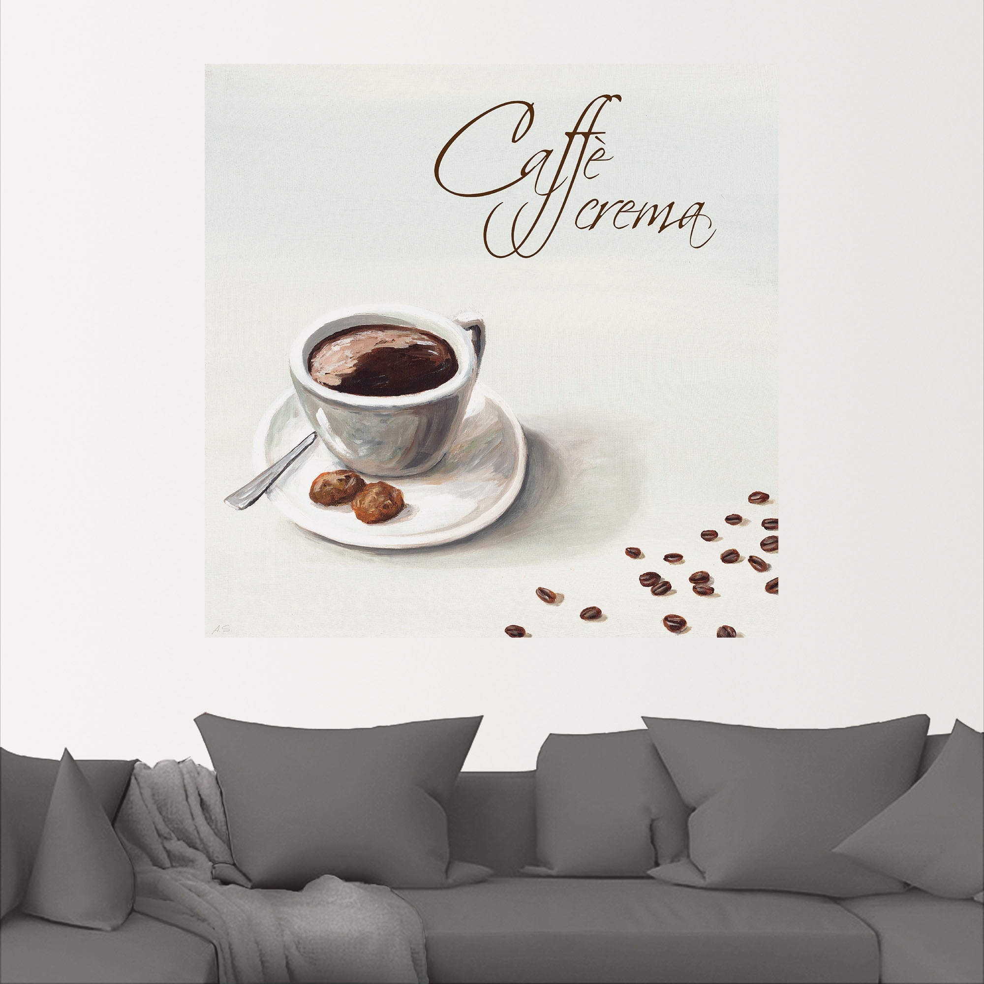 Artland Wandbild "Kaffee crema", Getränke, (1 St.), als Leinwandbild, Wanda günstig online kaufen