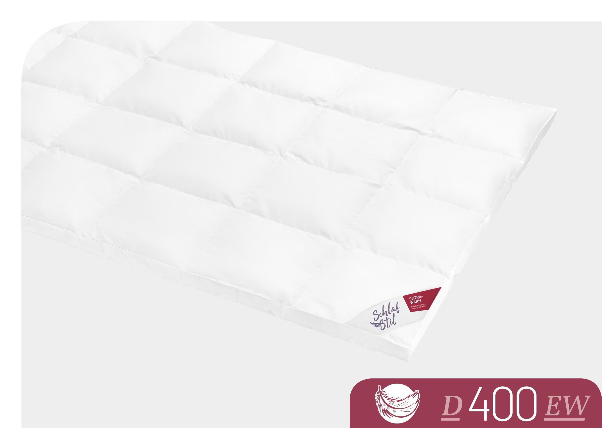 Schlafstil Daunenbettdecke "D400" extrawarm Füllung 90Daunen10Federn 1 Stk. günstig online kaufen