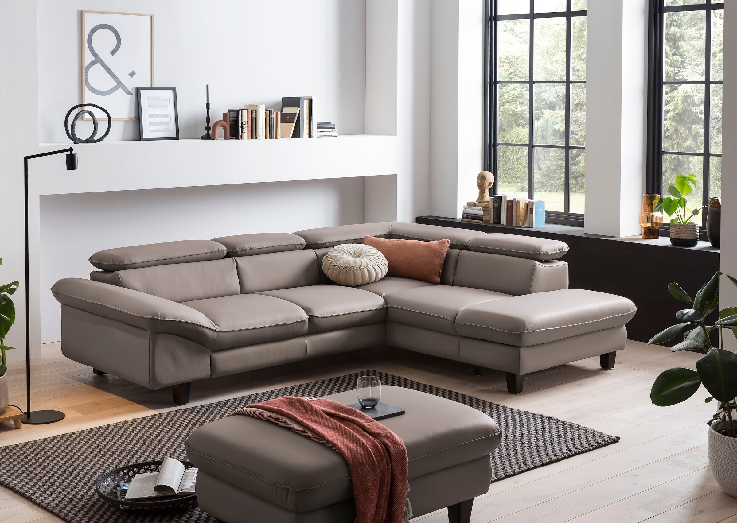 Home affaire Ecksofa »Pilot L-Form« mit Kopfteilverstellung, wahlweise mit Bettfunktion & Bettkasten