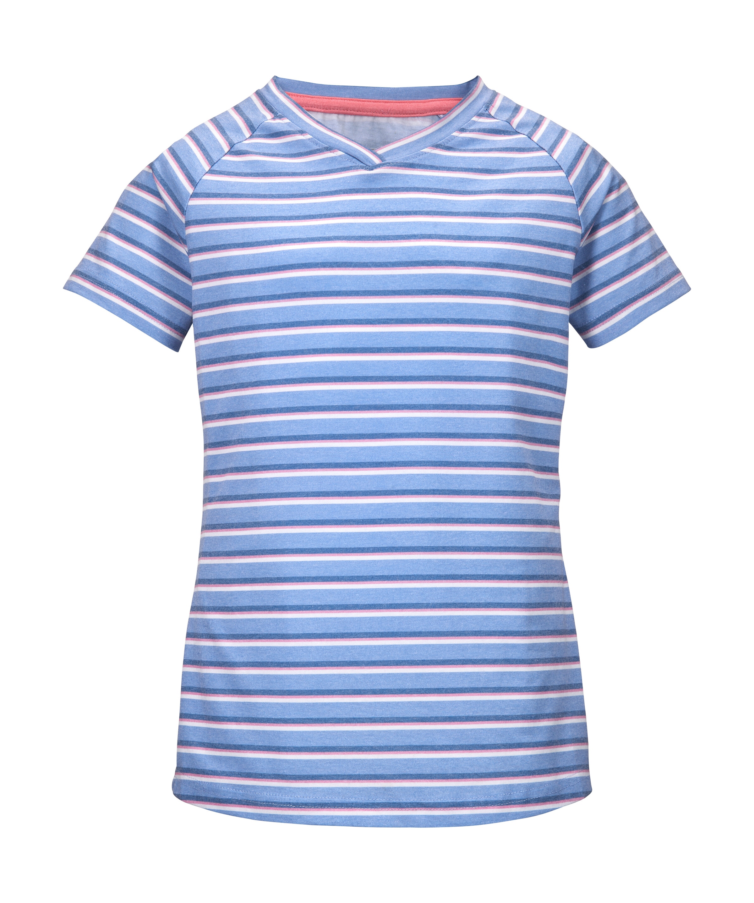 Killtec T-Shirt "KOS 136 GRLS TSHRT" Mädchen T-Shirt, V-Ausschnitt, Streifenmuster, Raglan-Schnitt