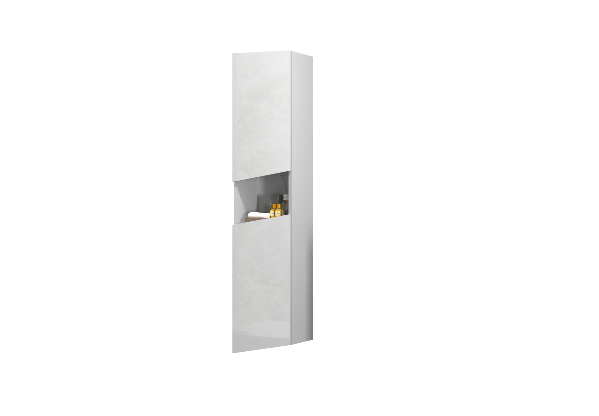 welltime Hochschrank "Vela, Hochschrank, Badschrank schmal, Badezimmerschrank, hängend" 1 Stk. tlg. Breite 30 cm, 2 hochglanzlackierte Türen, 5 verstellbare Fächer