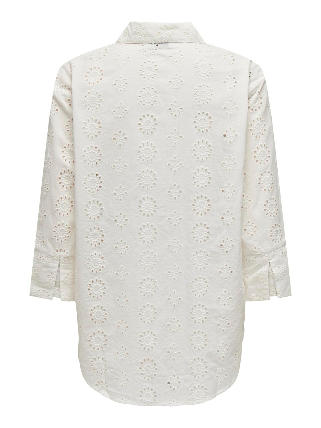 JDY Hemdbluse »JDYTALLIE 3/4 LONG SHIRT WVN NOOS«, mit Lochstickerei-Detail
