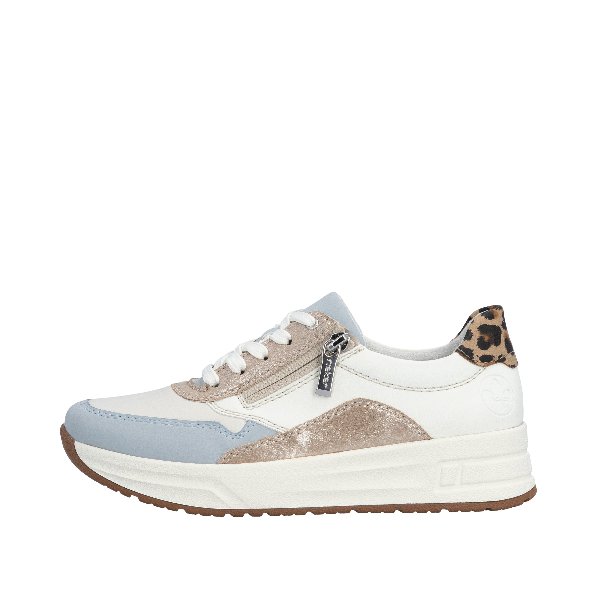 Rieker Platform Sneaker White/Leopard 39 6
