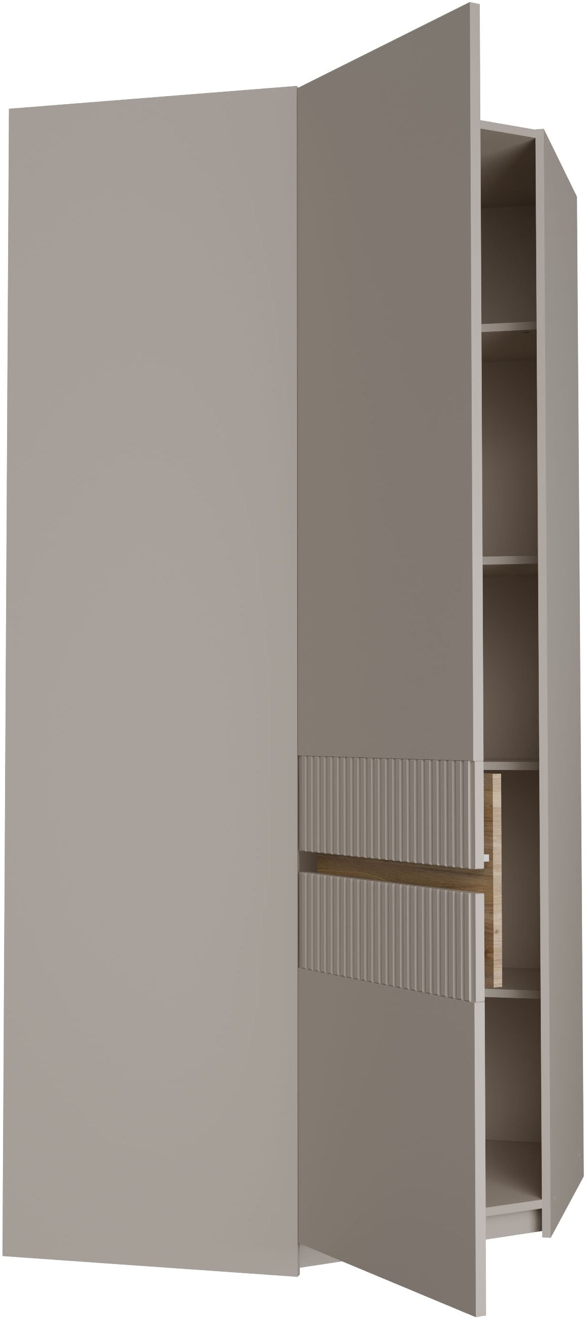 FORTE Eckkleiderschrank »Oak Squere« B/H/T 88,5/197,4/88,5 cm Eckschrank, Softclose, inklusive Beleuchtung