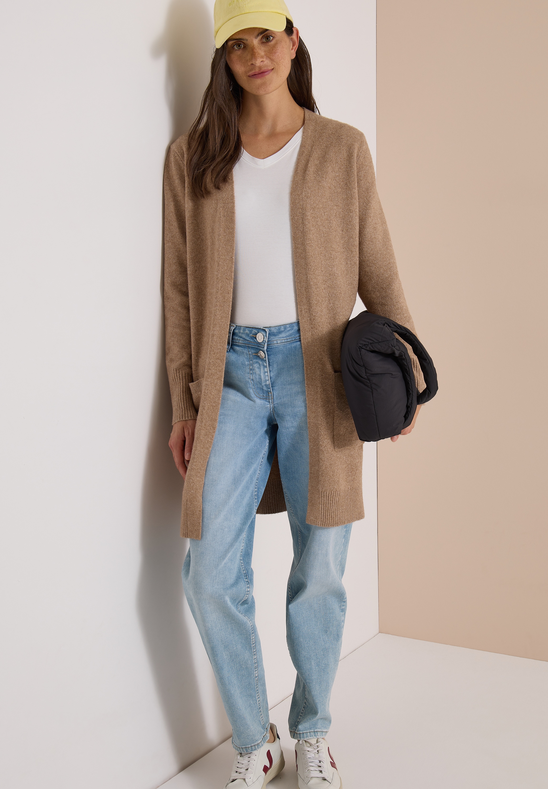 Cecil Longstrickjacke Langer Cardigan in offener Passform